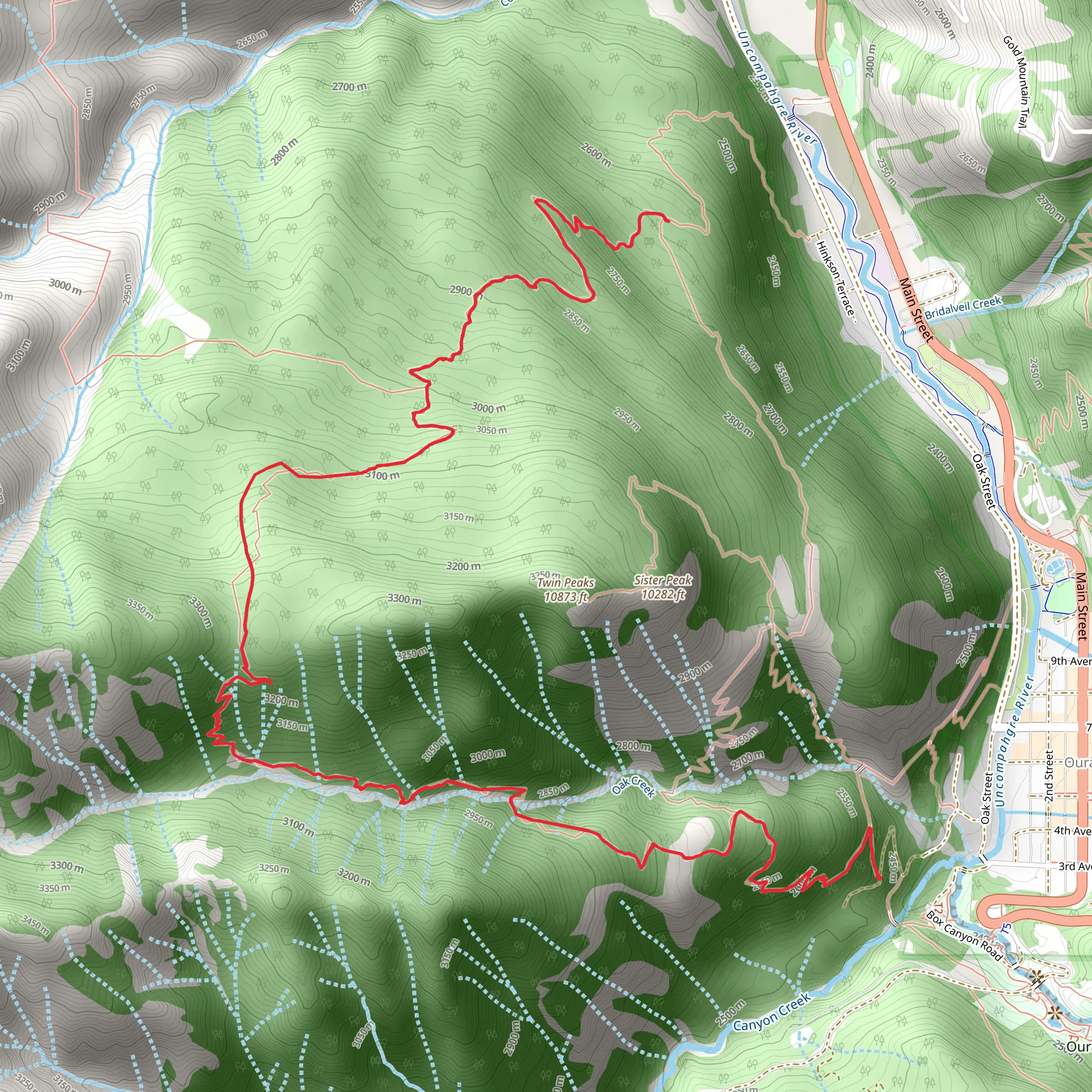 Oak Creek Trail mobile static map