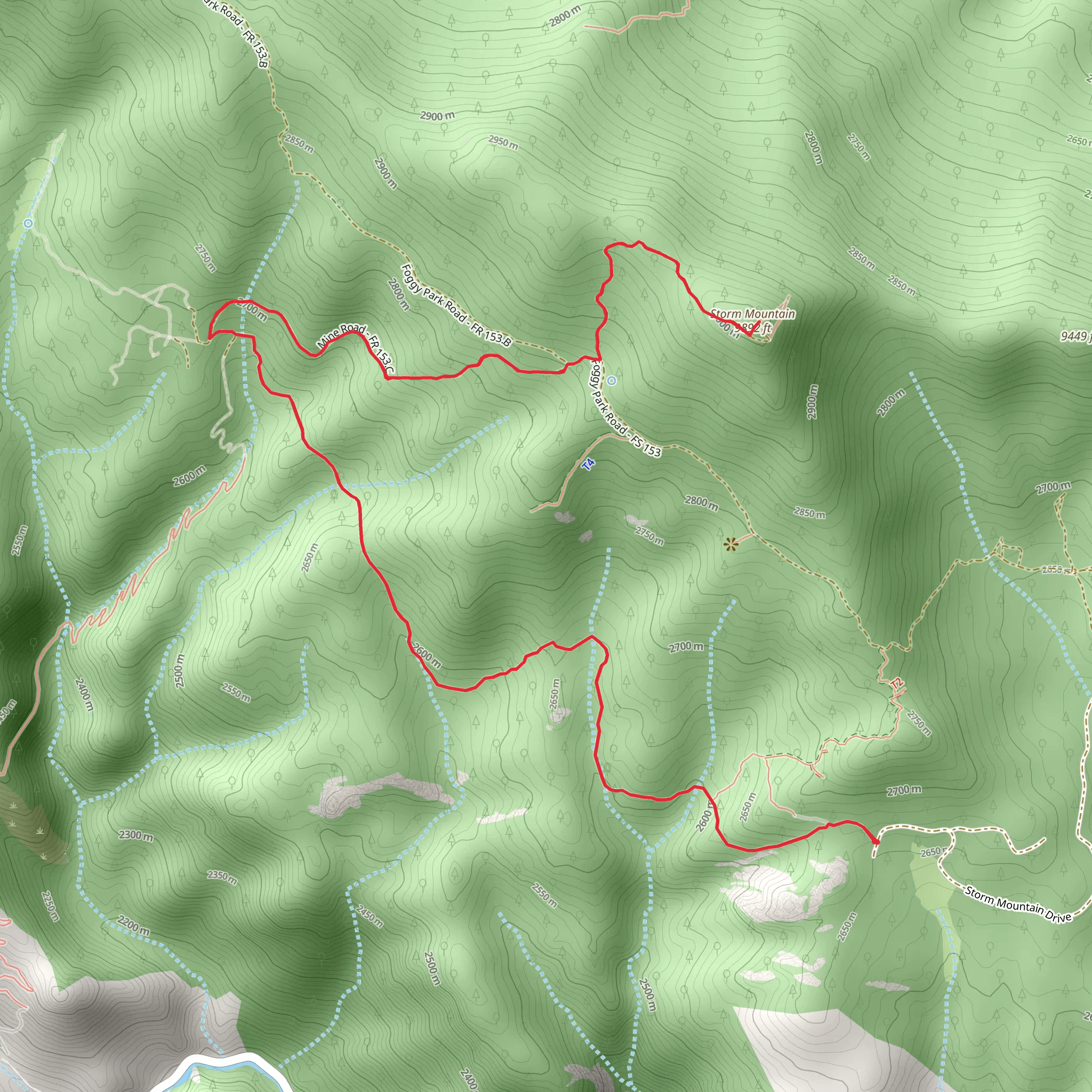 Storm Mountain Trail mobile static map