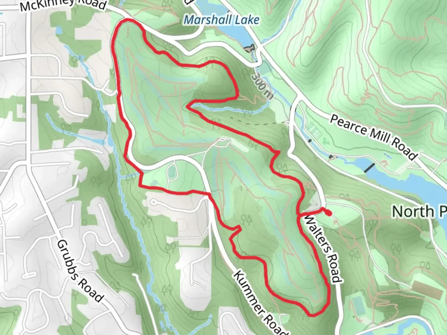 An image depicting the trail North Park Golf Course Loop Trail and its surrounding area.