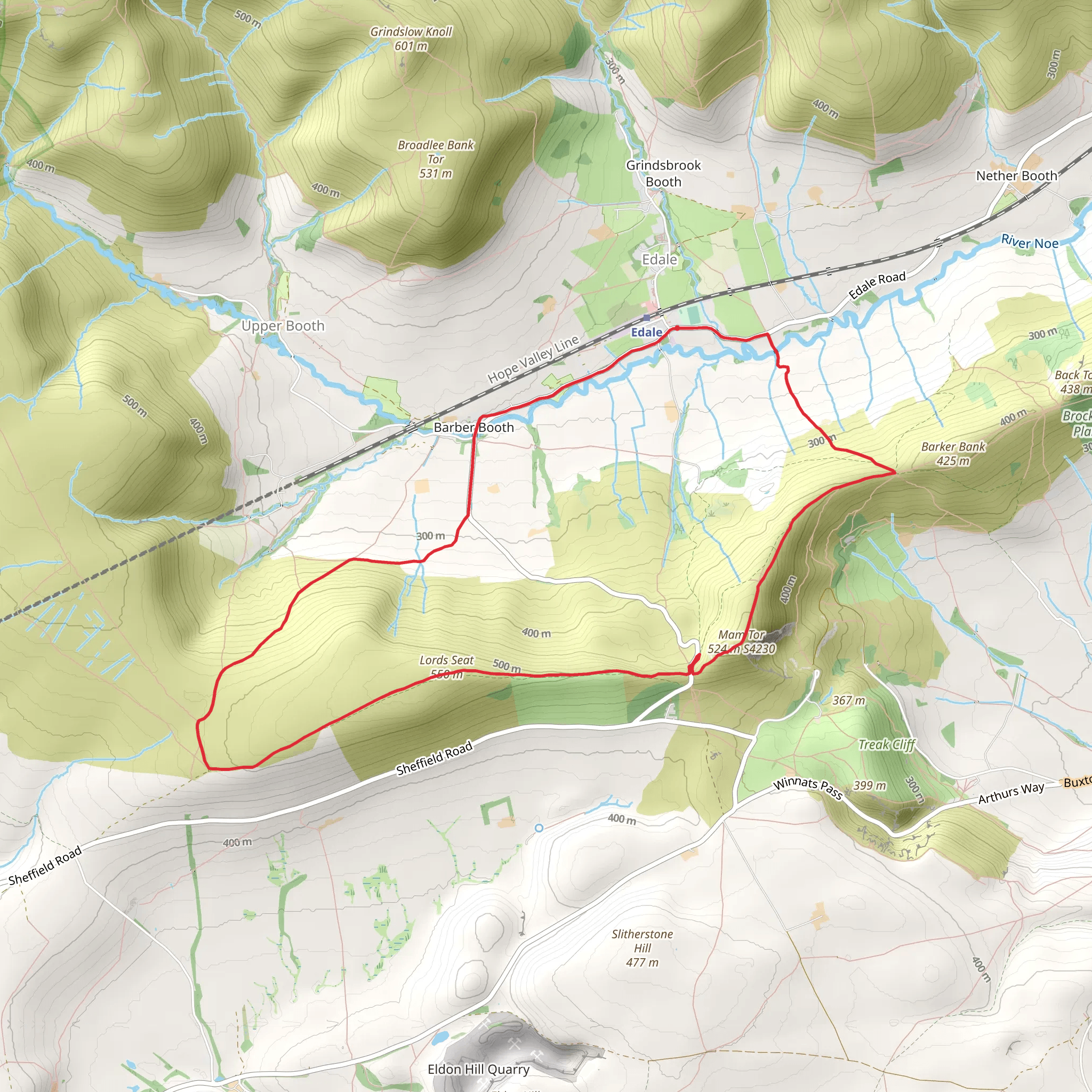 Tom Hyett, Mam Tor Loop from Edale mobile static map