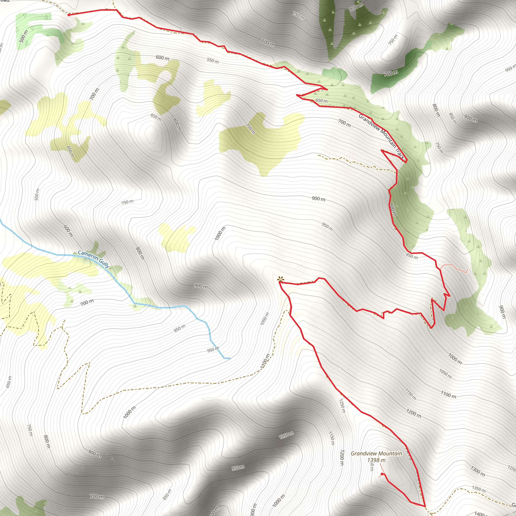 Grandview Mountain Track mobile static map