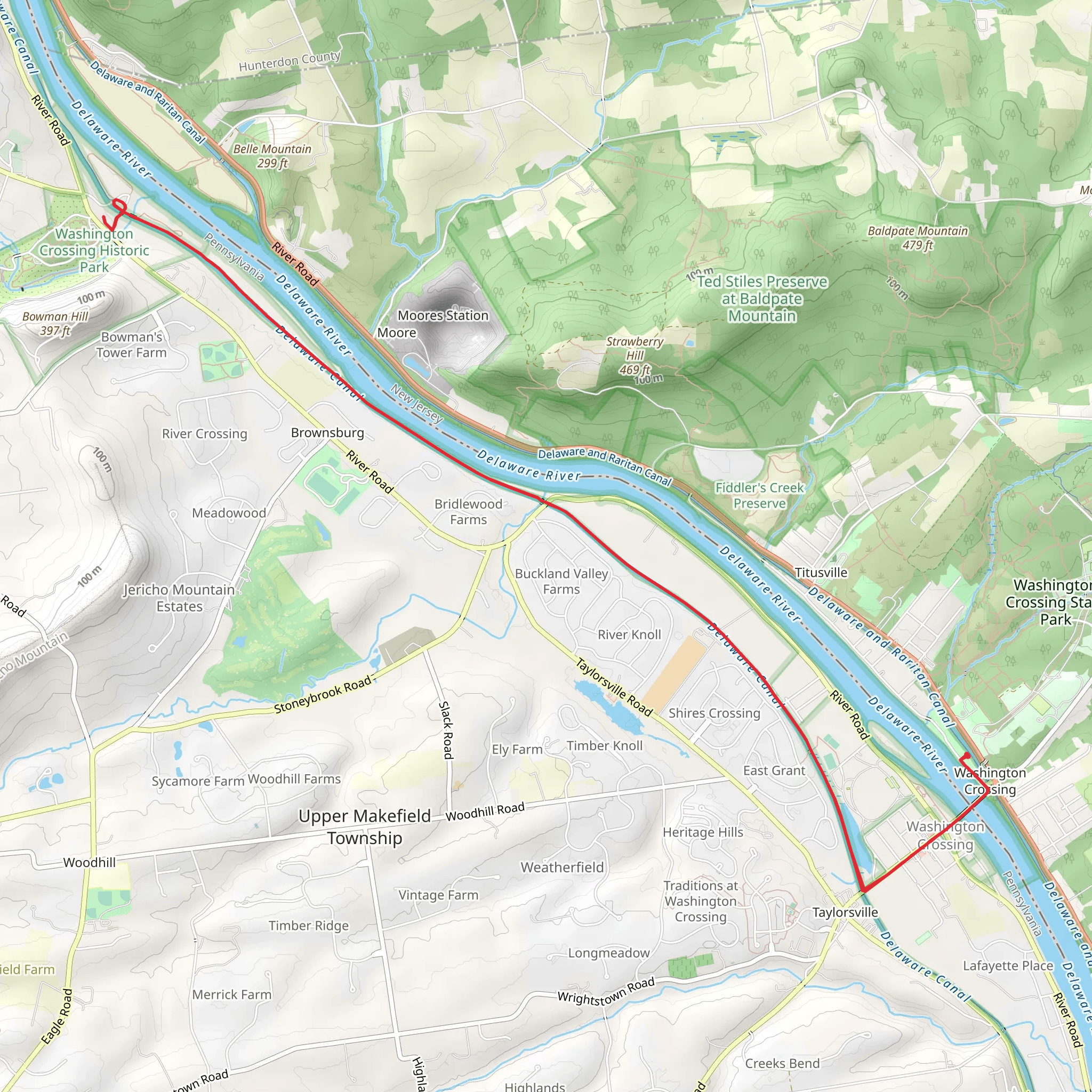 Delaware Canal Walk mobile static map