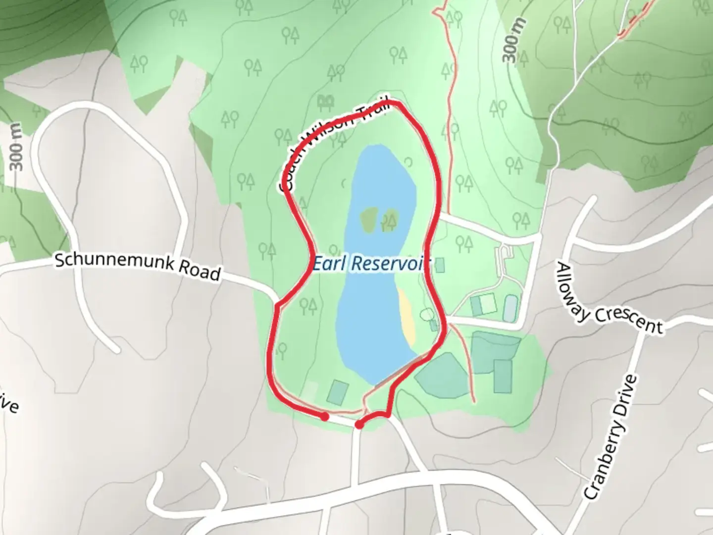 An image depicting the trail Earl Reservoir Loop Trail and its surrounding area.