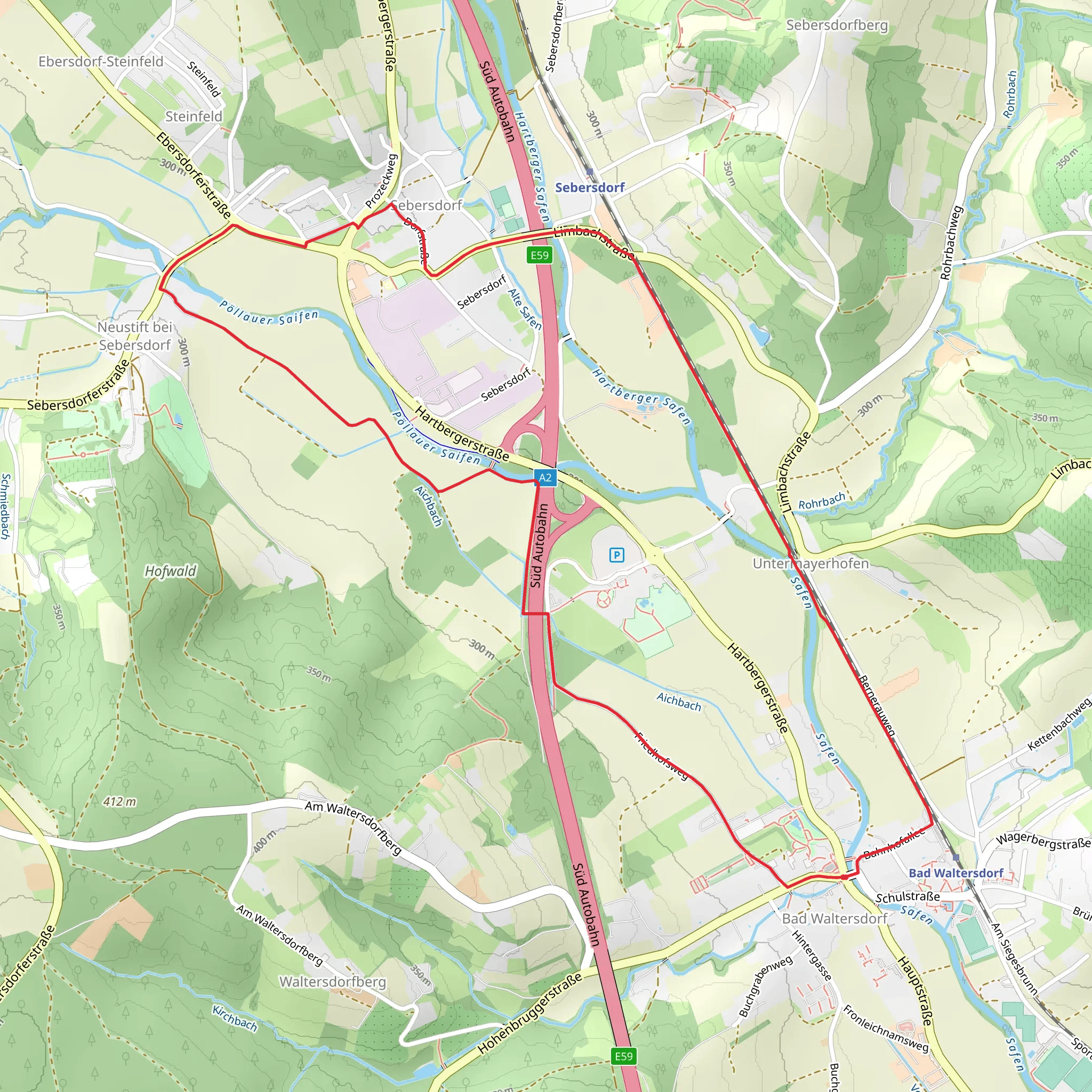 Bad Waltersdorf Winter Loop Hike mobile static map