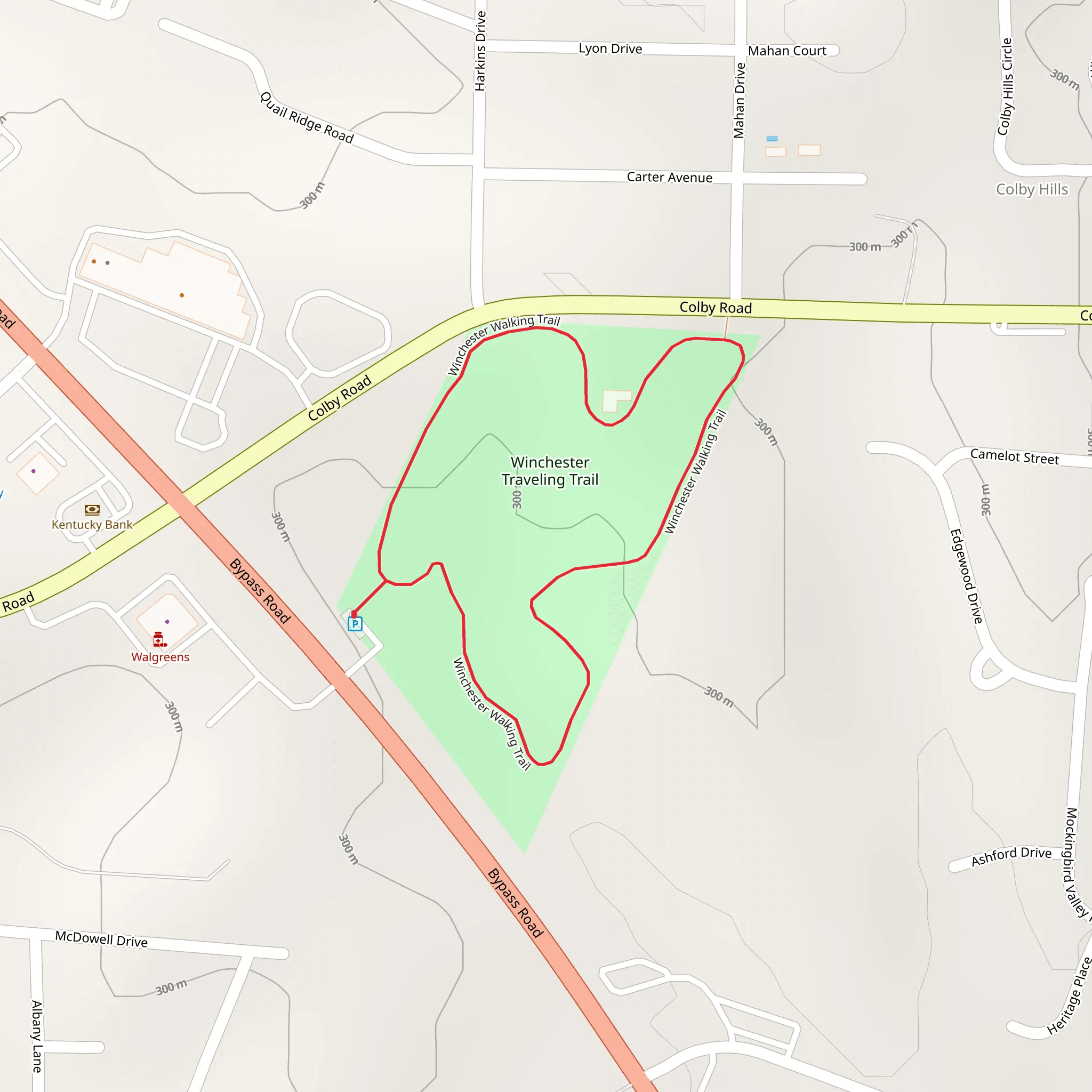 Winchester Walking Loop Trail mobile static map