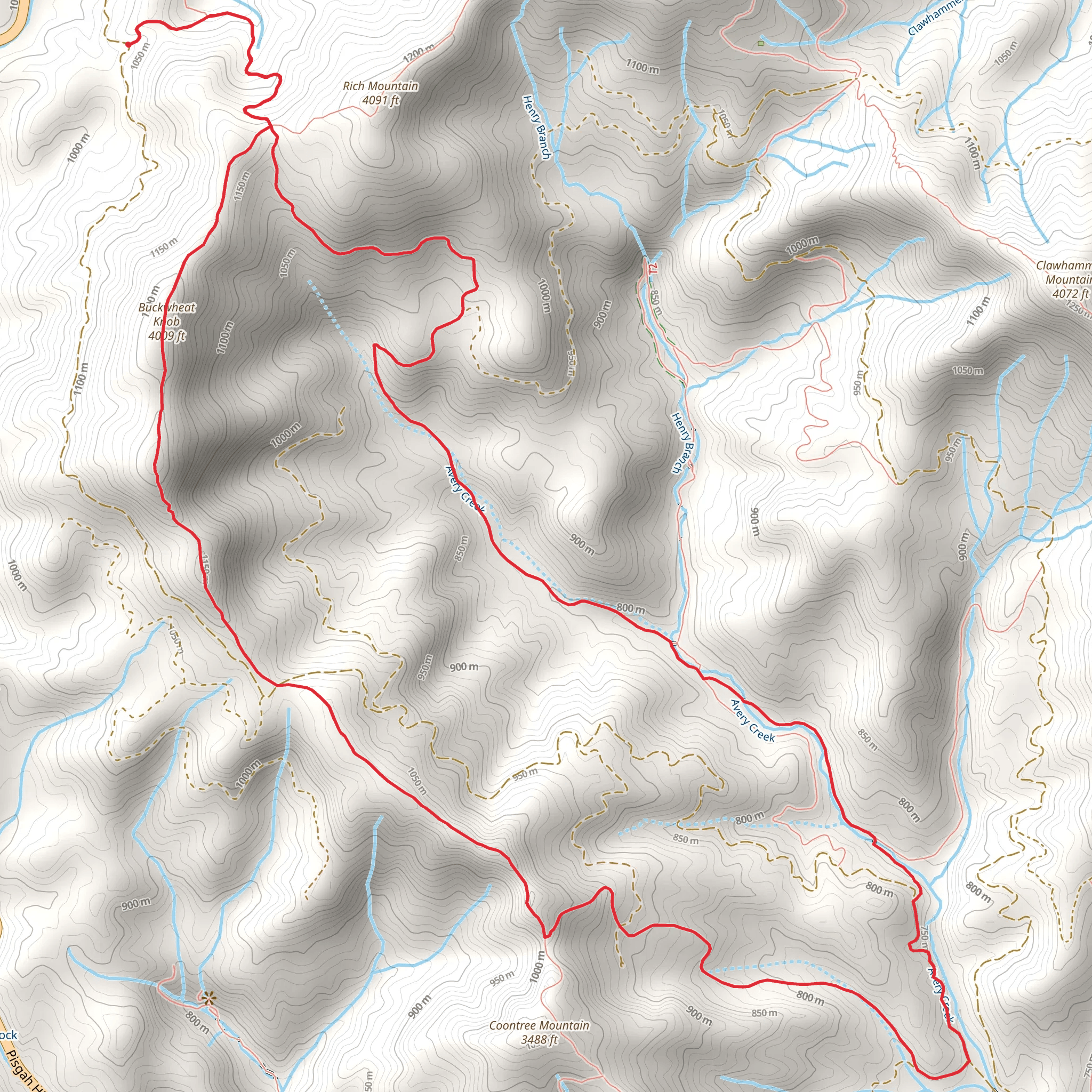 Buckwheat Knob Loop mobile static map