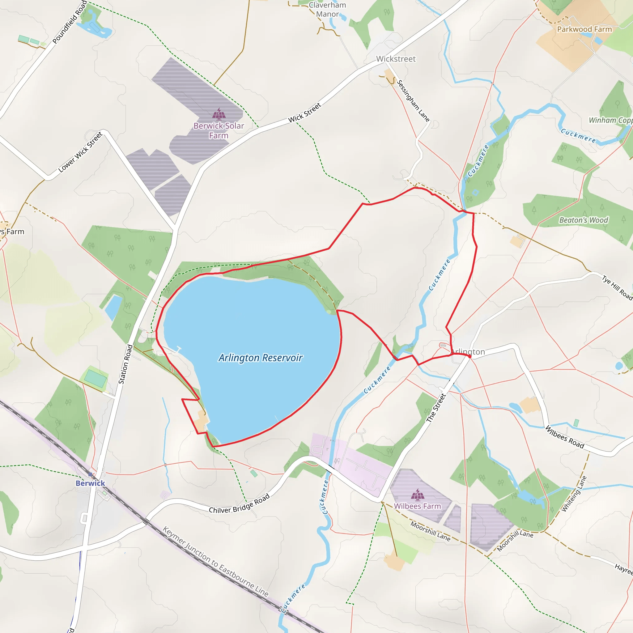 Arlington Reservoir mobile static map