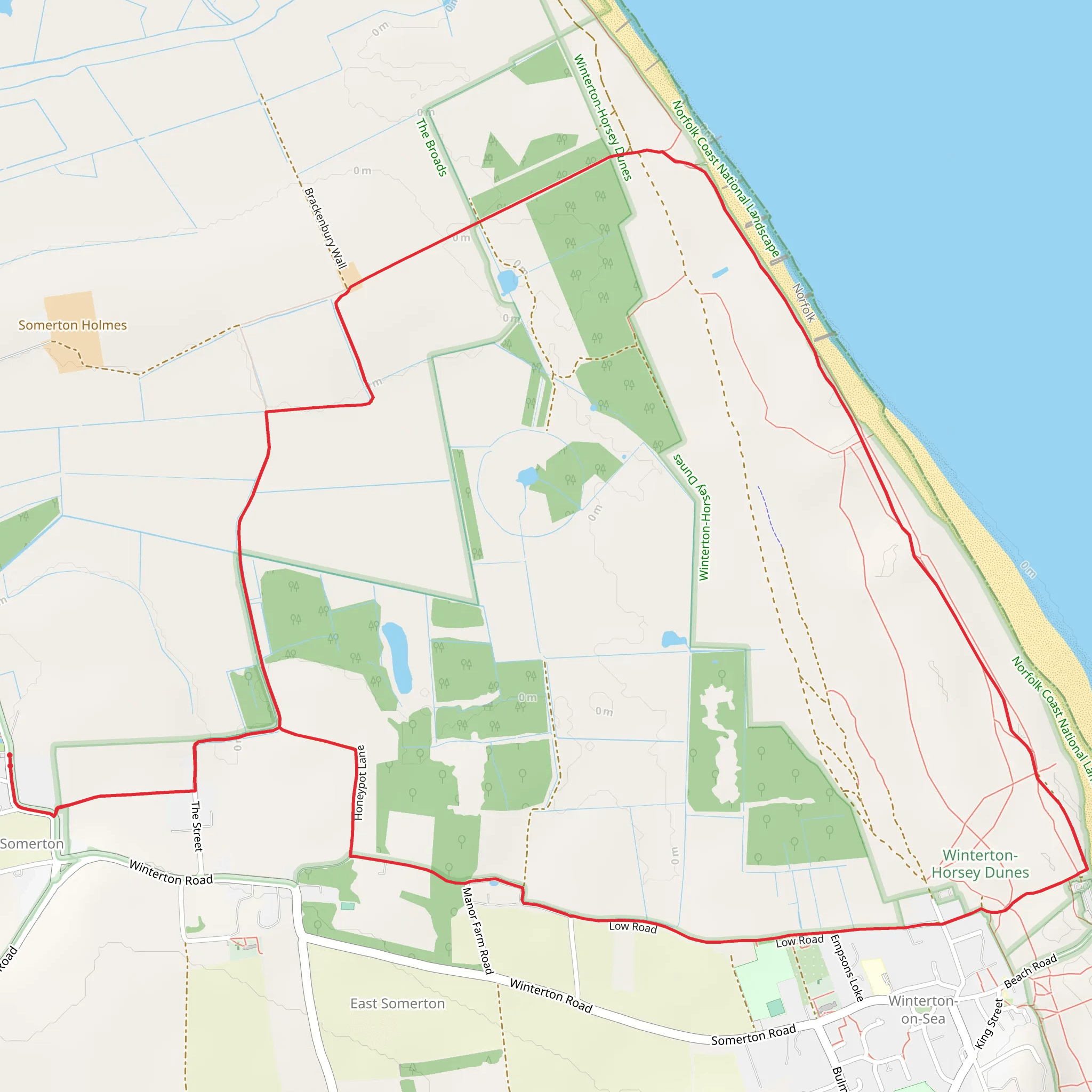 Winterton Ness from West Somerton mobile static map