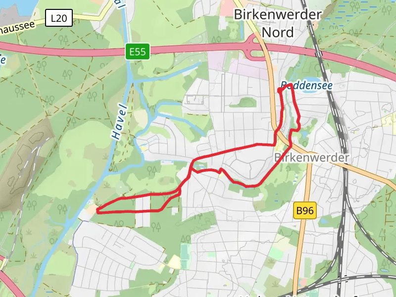 Boddensee, River Briese and Marina an der Havelbaude Loop