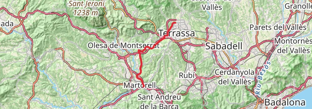 GR 97 - From Tordera to Llobregat stage 6 Map