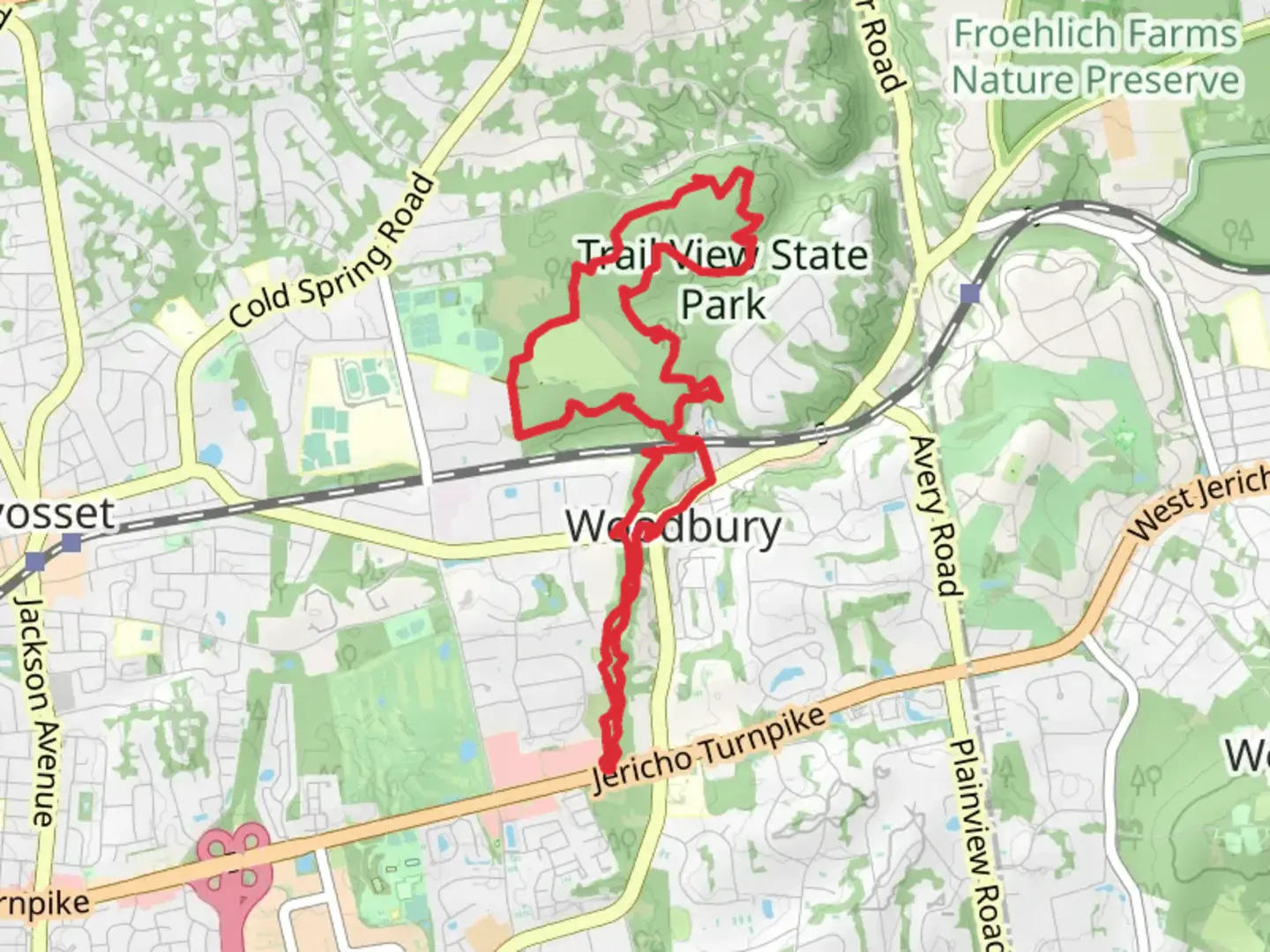 An image depicting the trail Stillwell Woods Park Loop and its surrounding area.