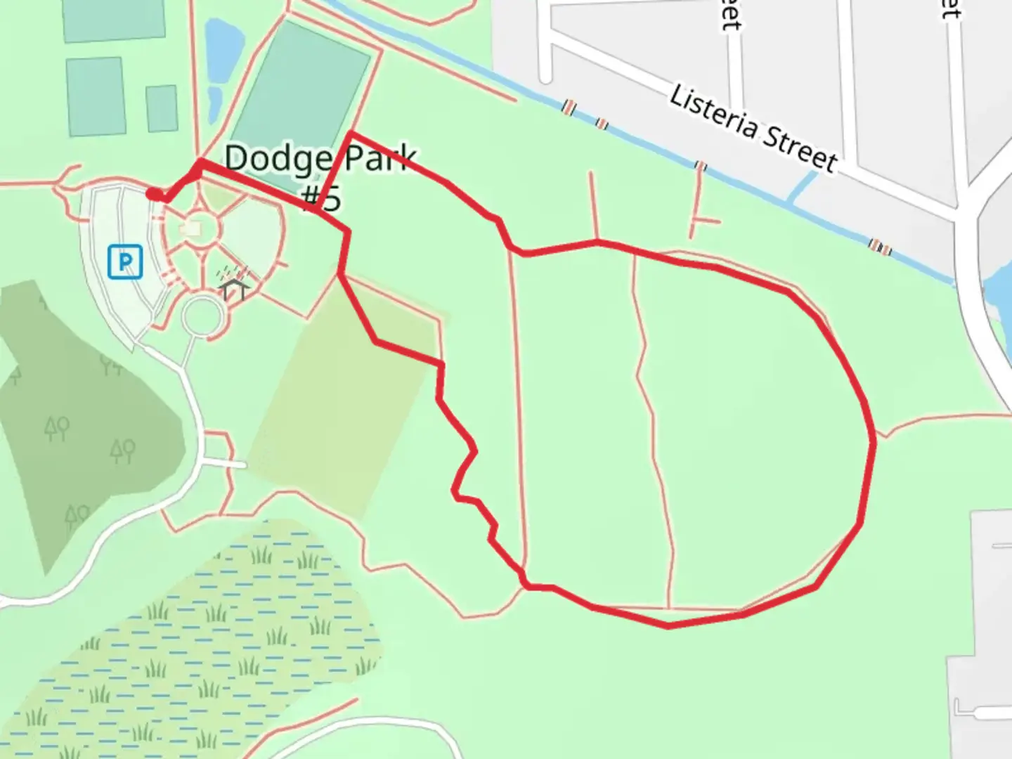 An image depicting the trail Dodge Park Loop and its surrounding area.