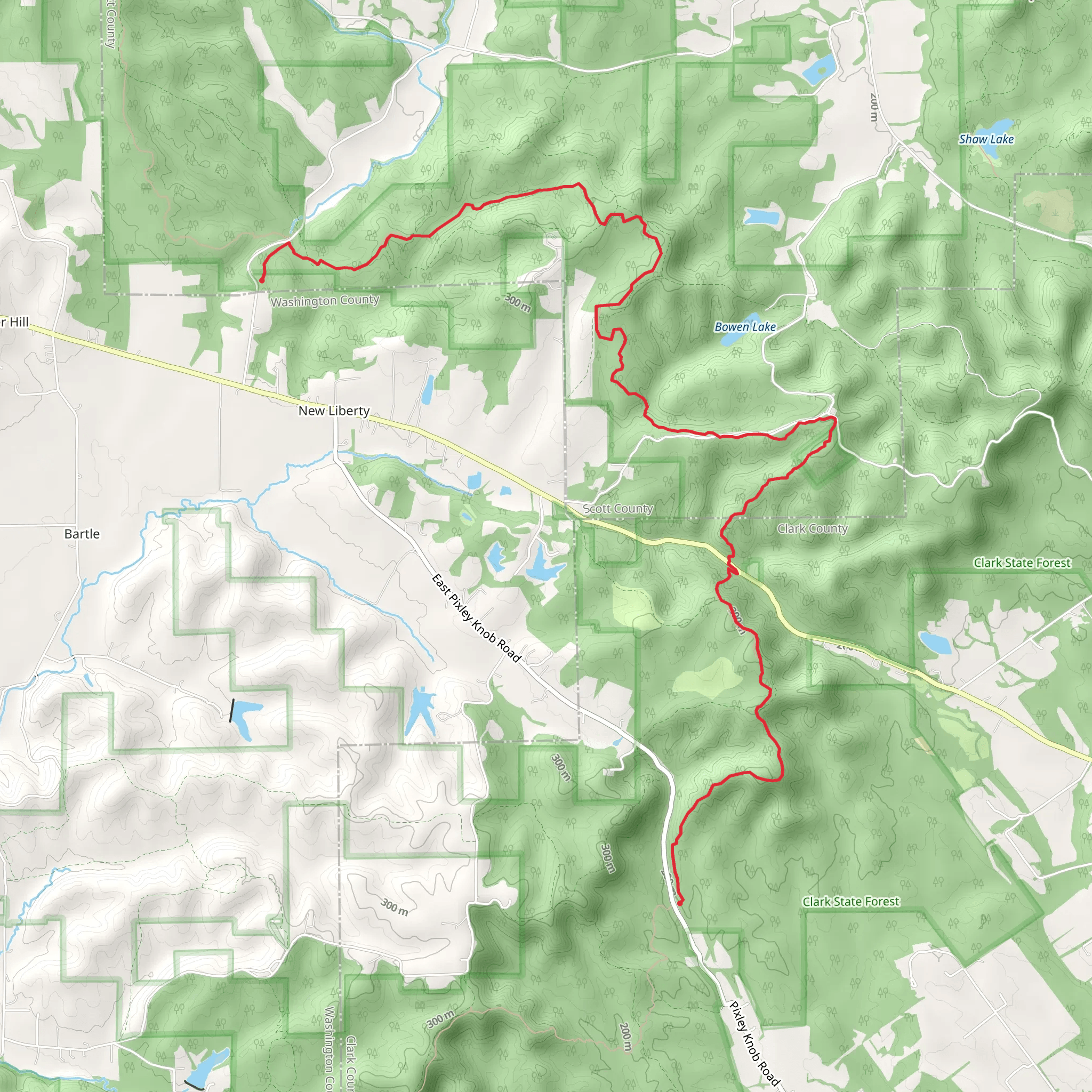 Knobstone Trail Point to Point mobile static map