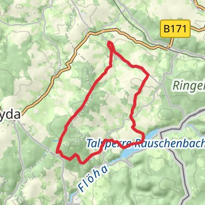 Clausnitz and Altes Gehau Loop via Talsperre Rauschenbach mobile static map