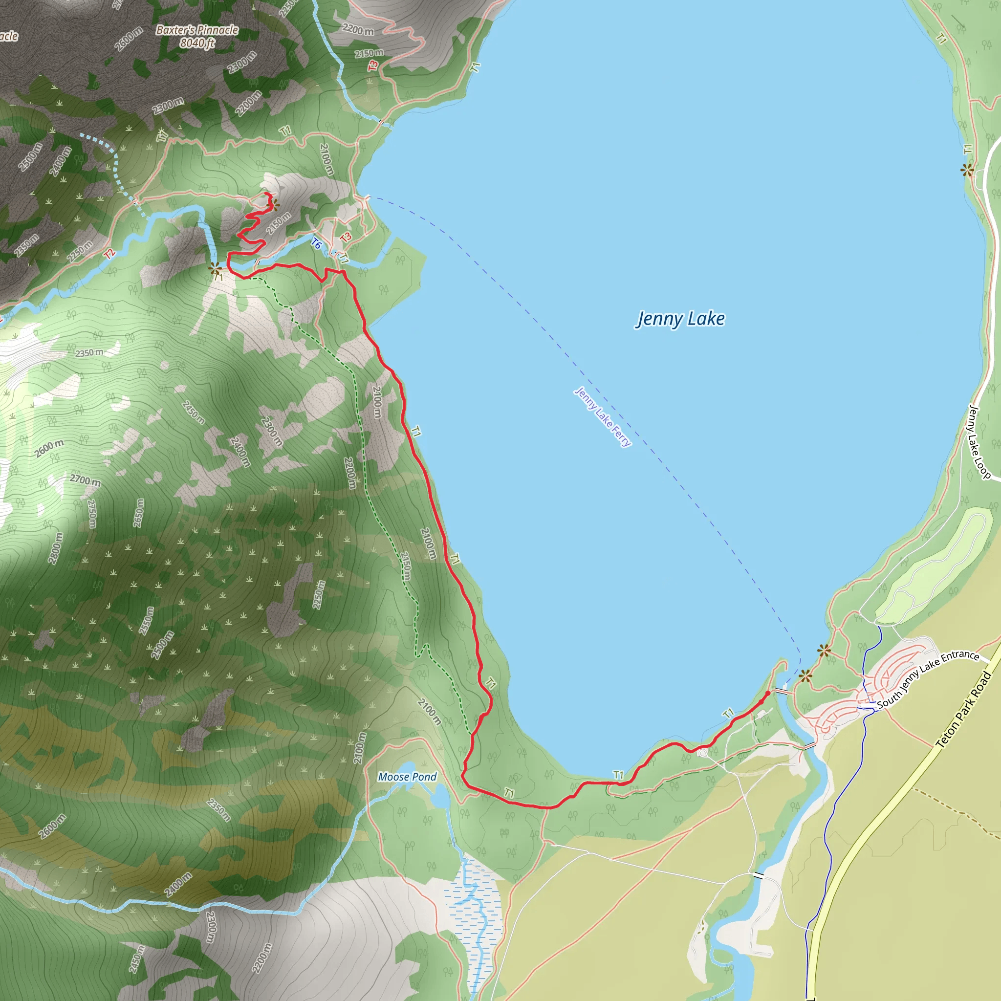 Inspiration Point via Jenny Lake Trail mobile static map