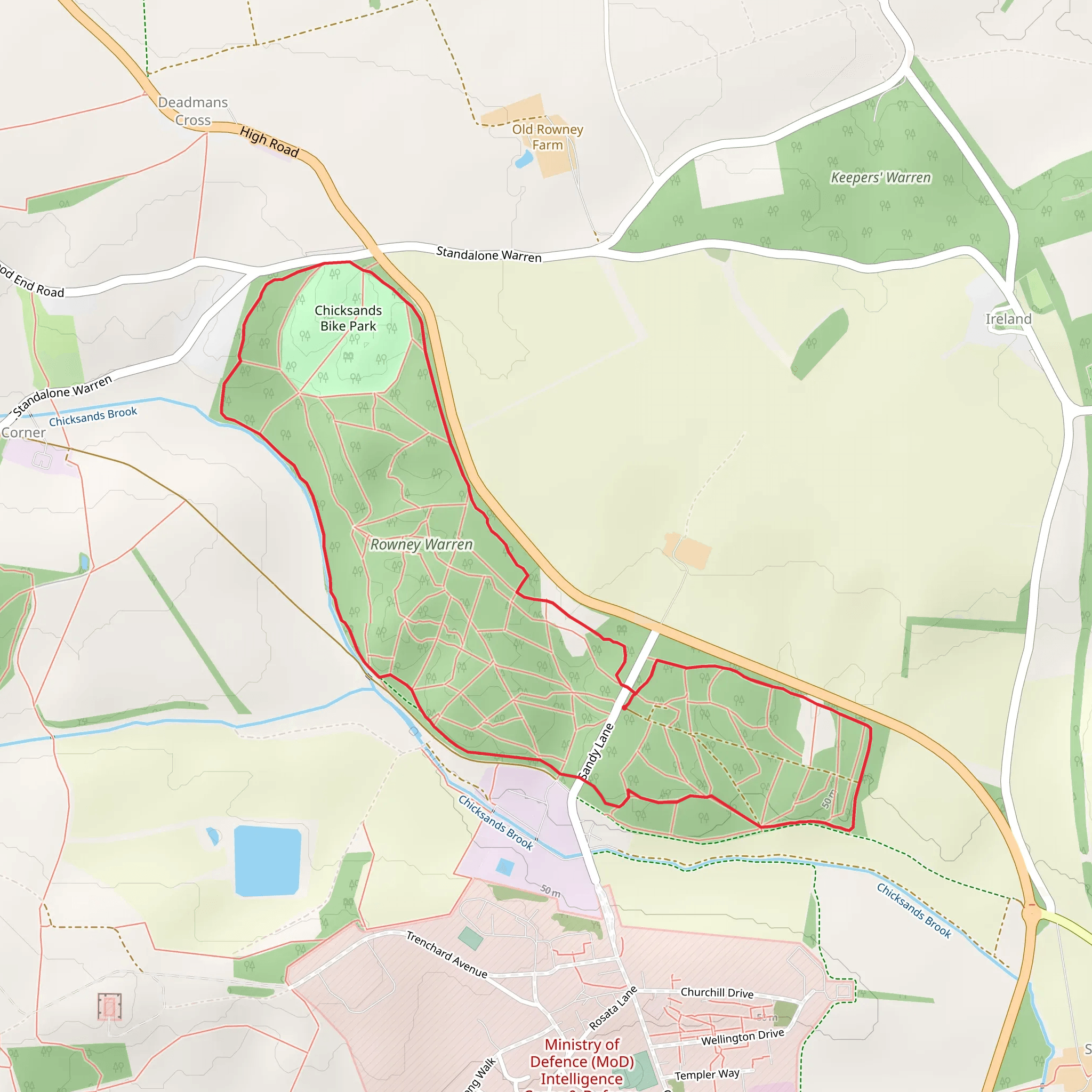 Rowney Warren Loop mobile static map