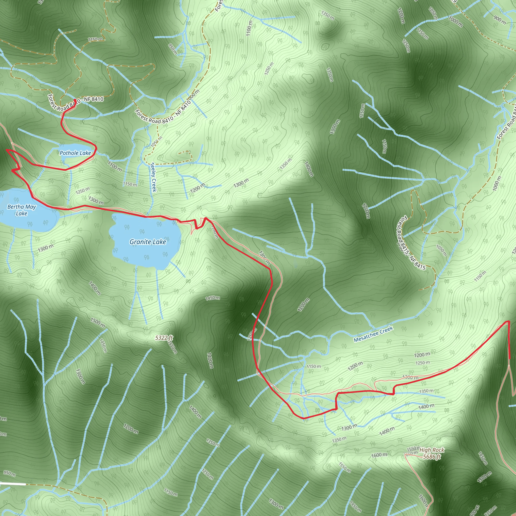 Teeley Creek Trail mobile static map