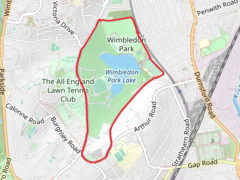 Wimbledon Park Loop mobile static map