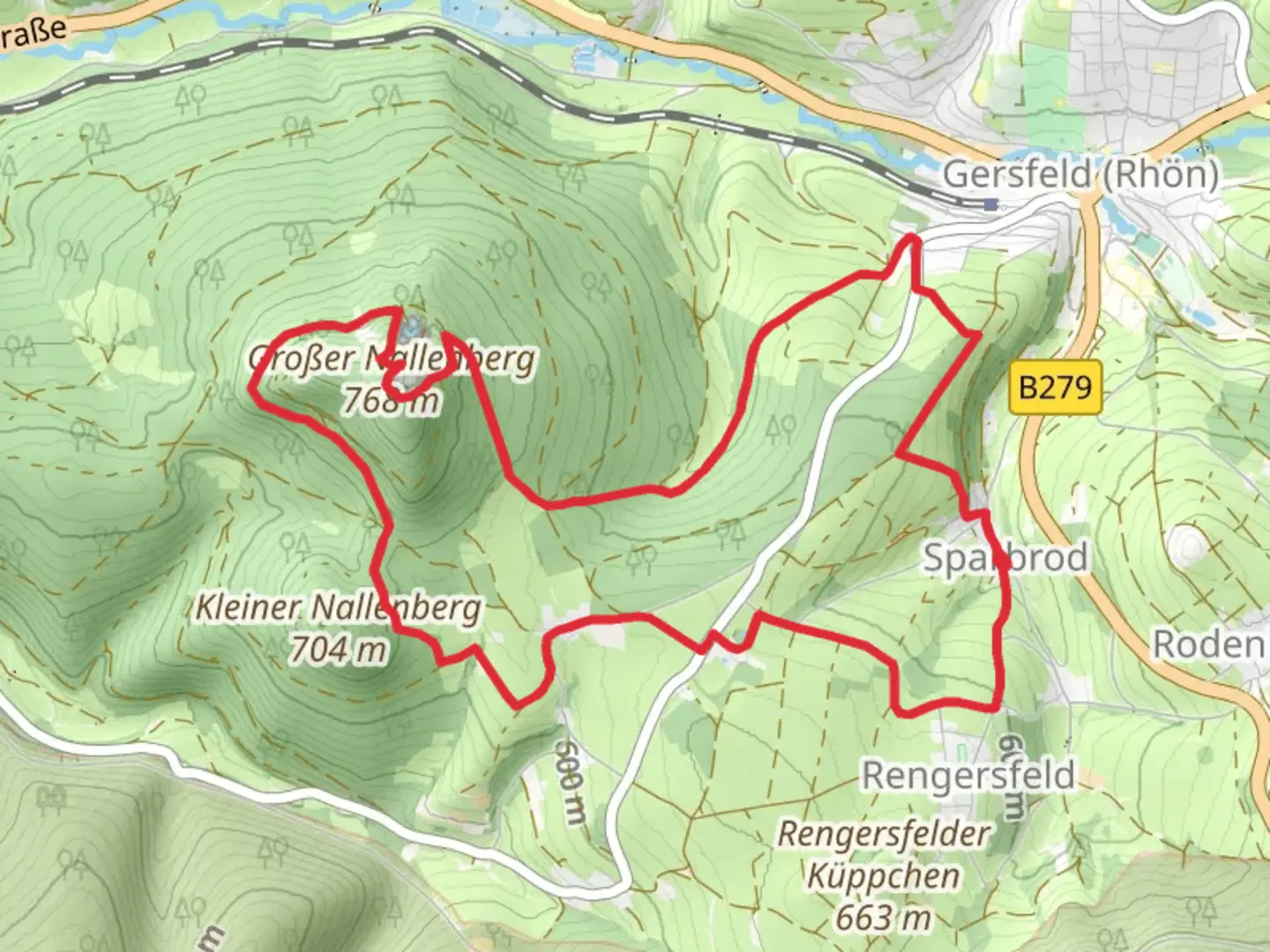 An image depicting the trail Großer Nallenberg Loop - Sparbrod and its surrounding area.