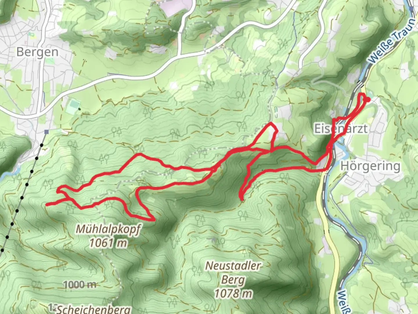 An image depicting the trail Franciscan Friars Minor monastery Maria Eck and Chiemseeblick Loop via Eisenärzt and its surrounding area.