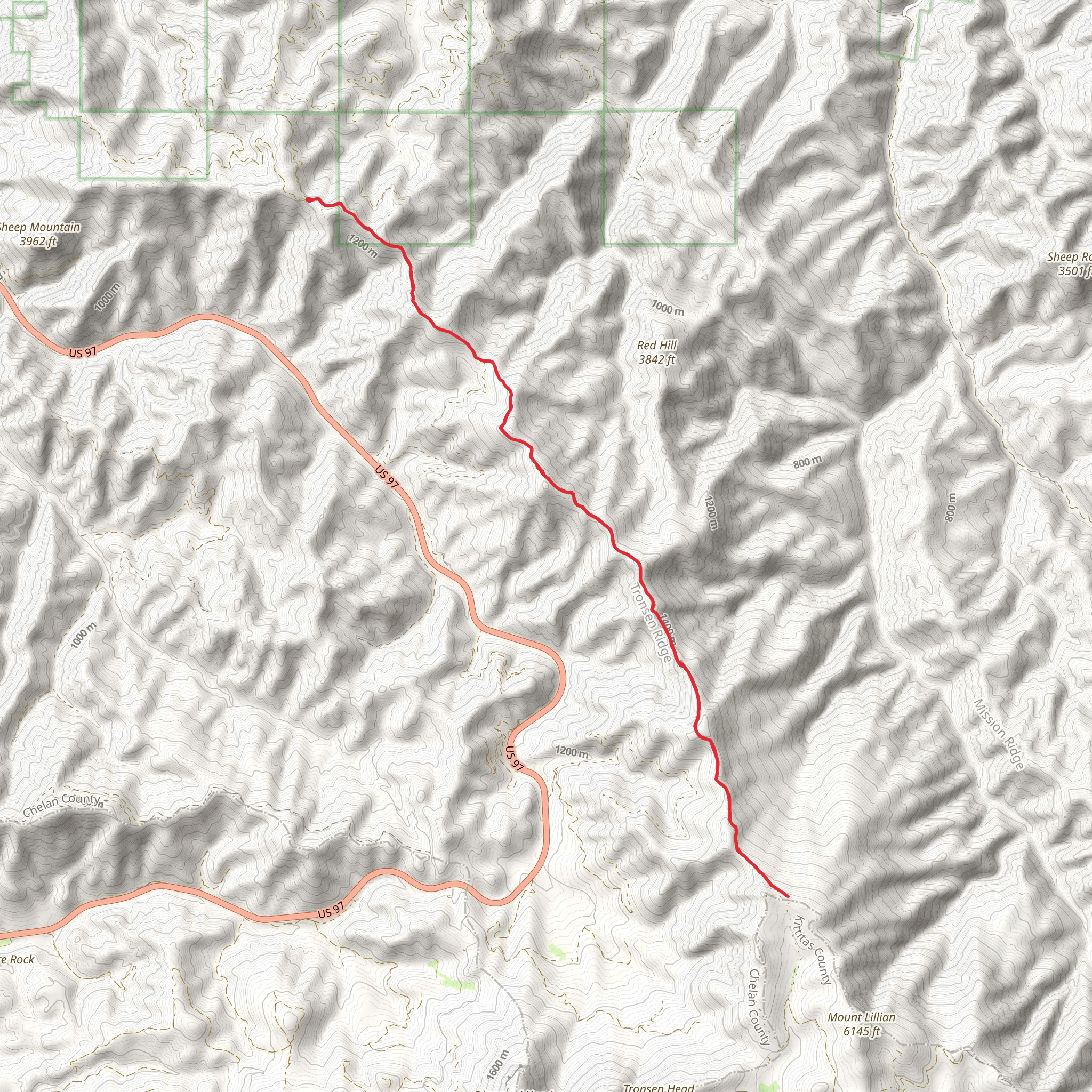 Tronsen Ridge Trail mobile static map