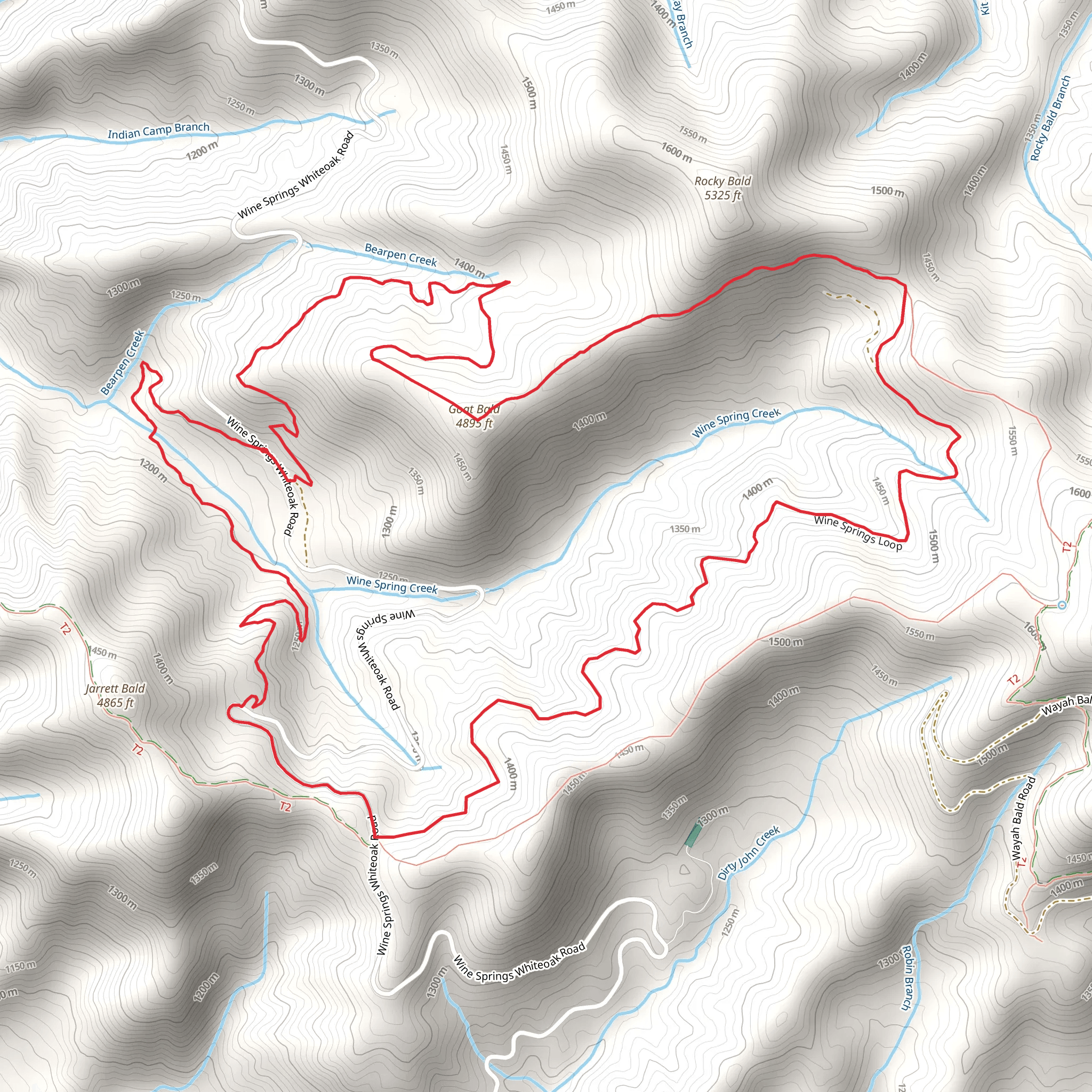 Wine Springs Loop Trail mobile static map