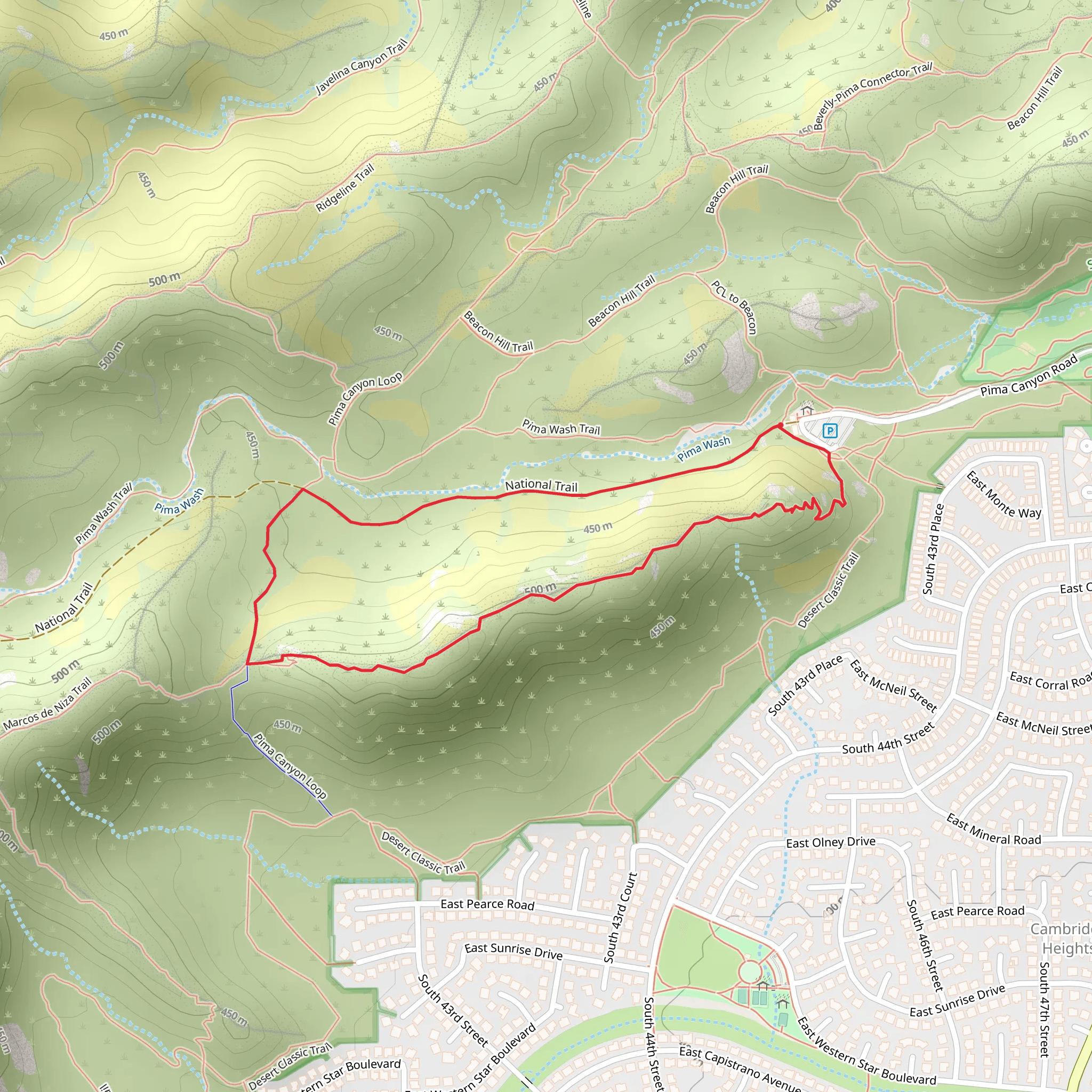 Marcos de Niza Loop Trail mobile static map