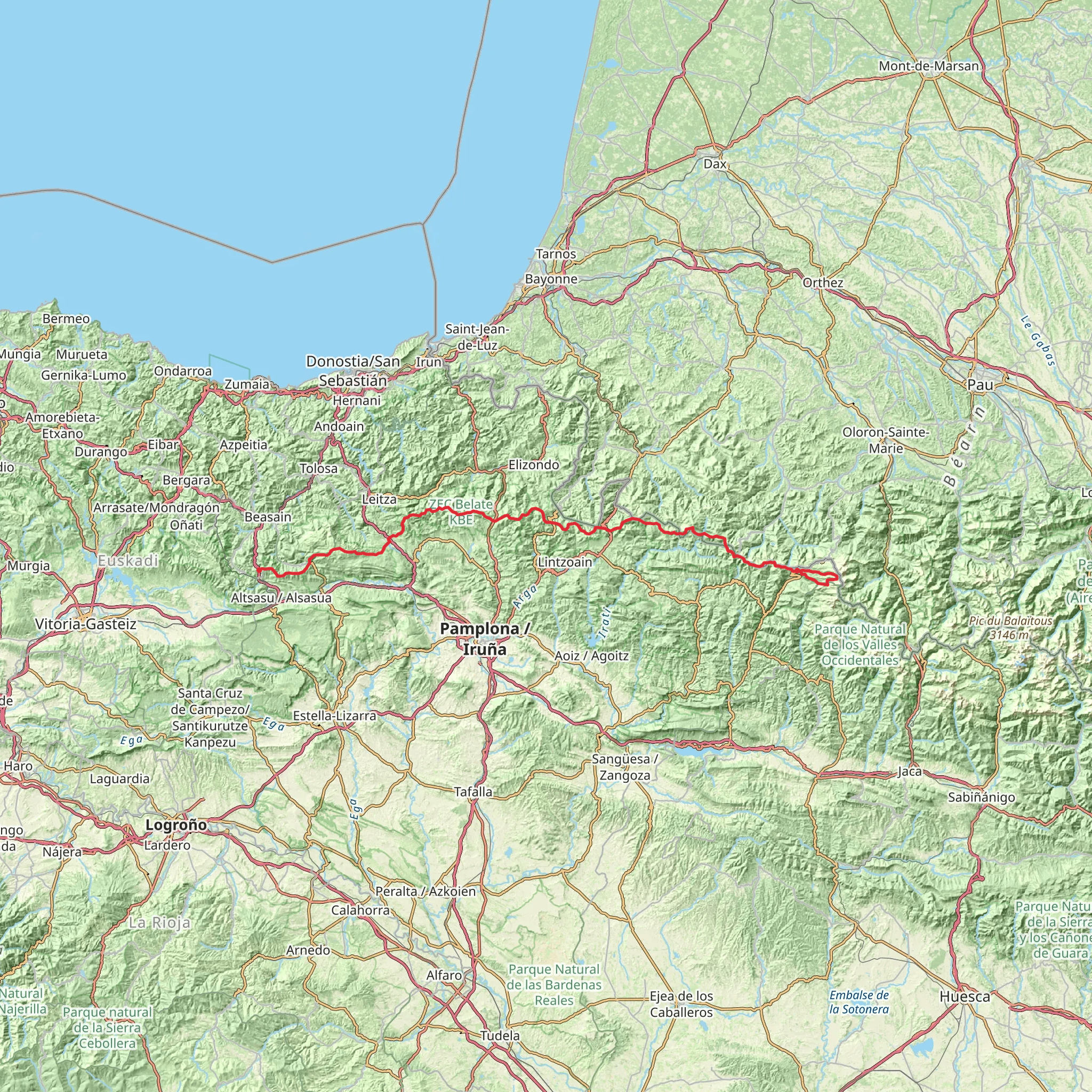 GR 12 - Eukal Herría Trail mobile static map