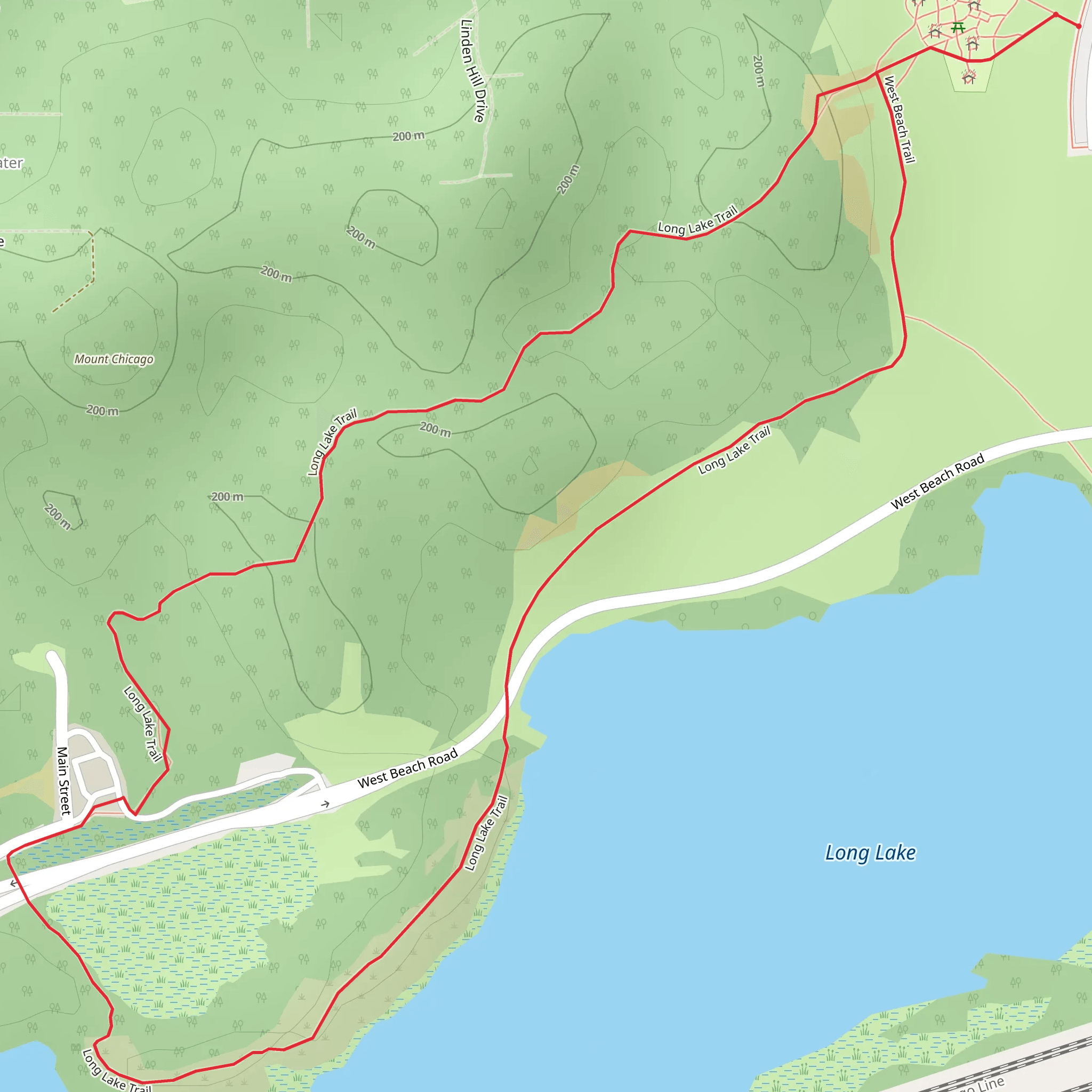 Long Lake Loop Trail mobile static map