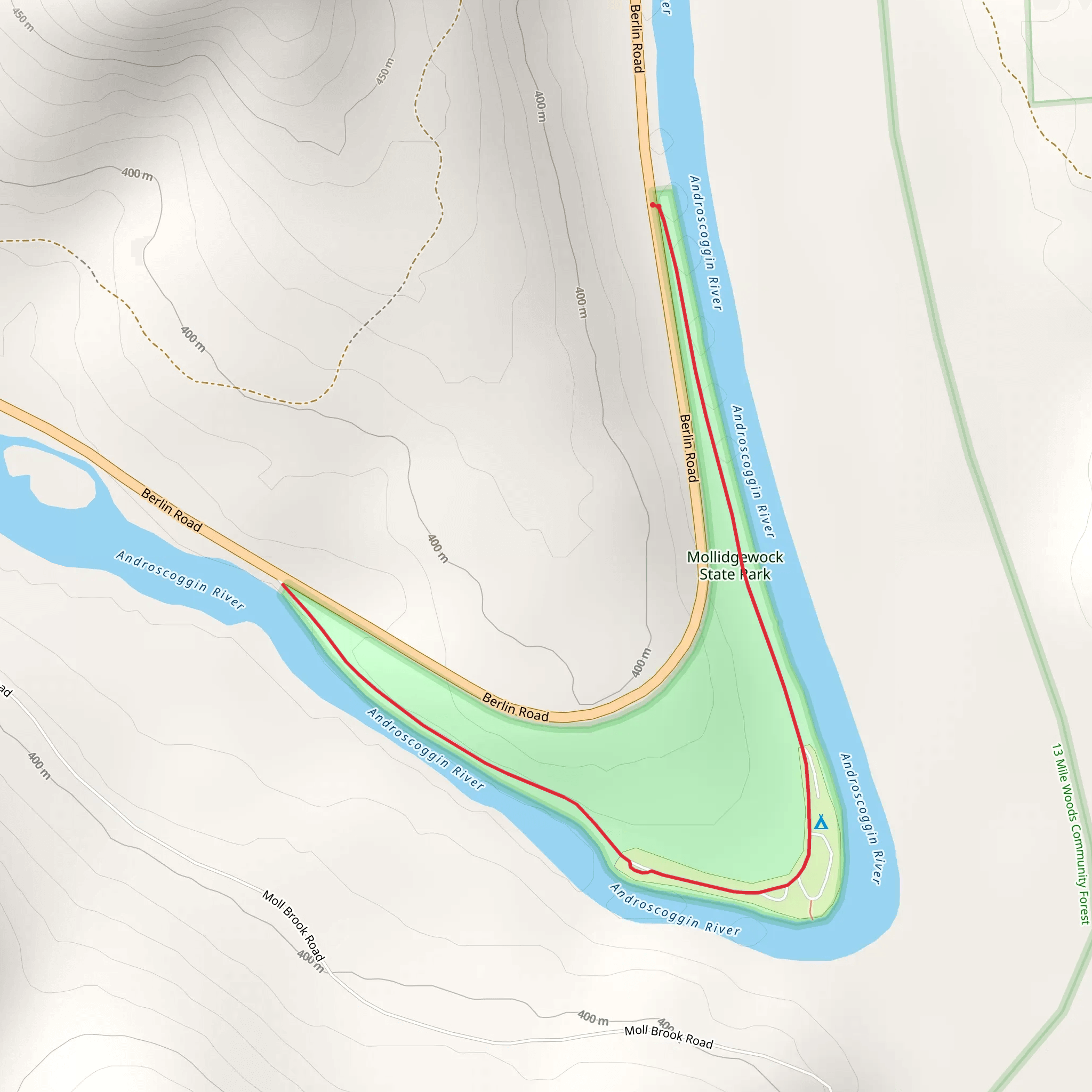 Androscoggin River from Berlin Road mobile static map