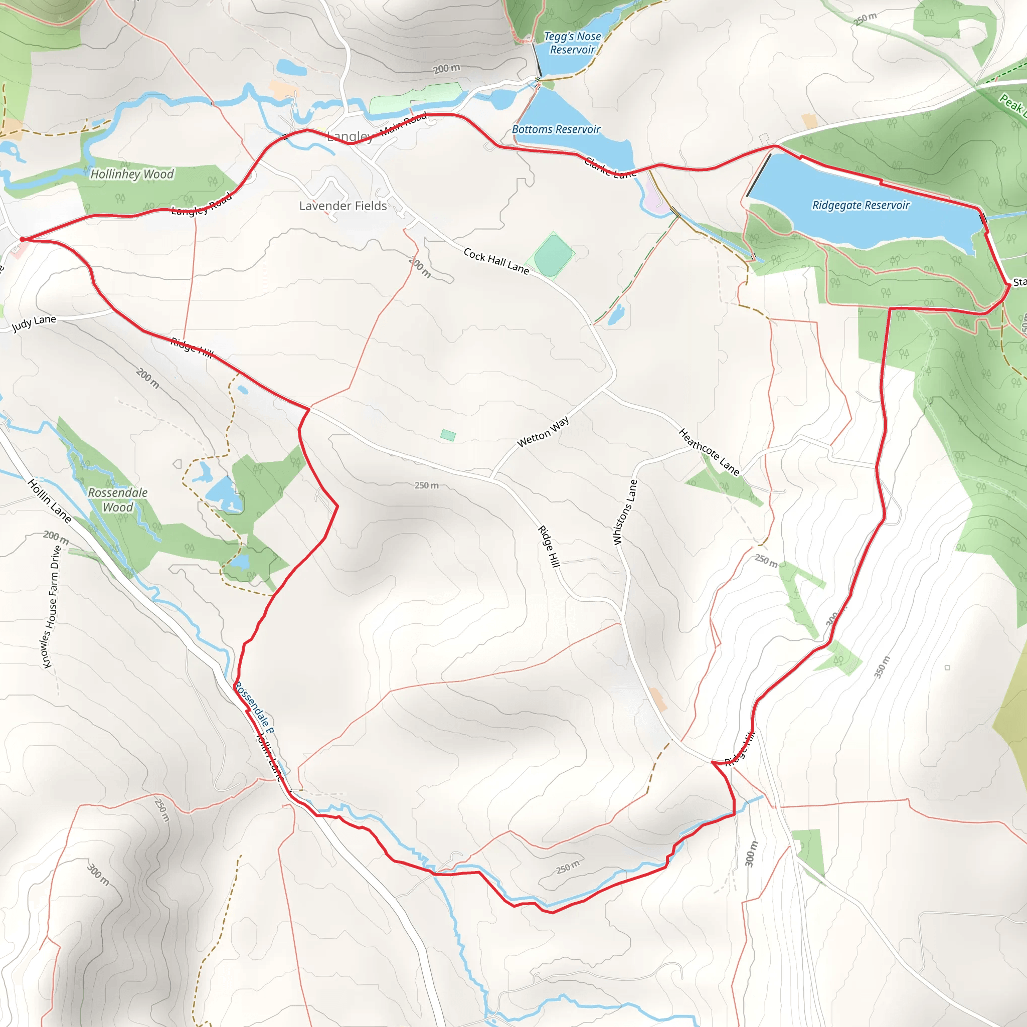 Langley Loop via Ridgegate Reservoir mobile static map