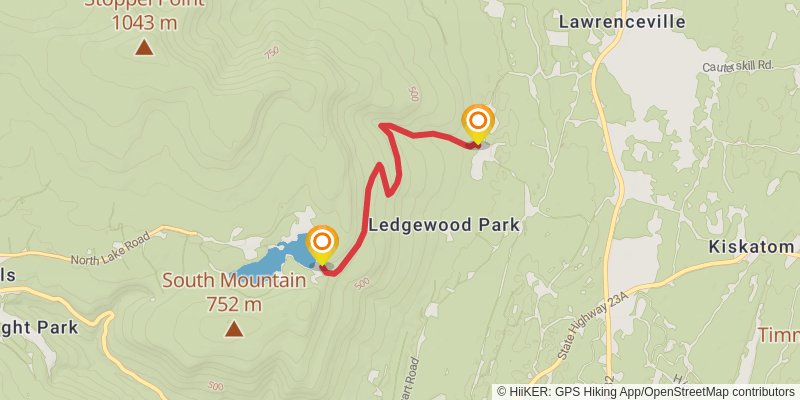 Escarpment Loop Trail spur 1 Map