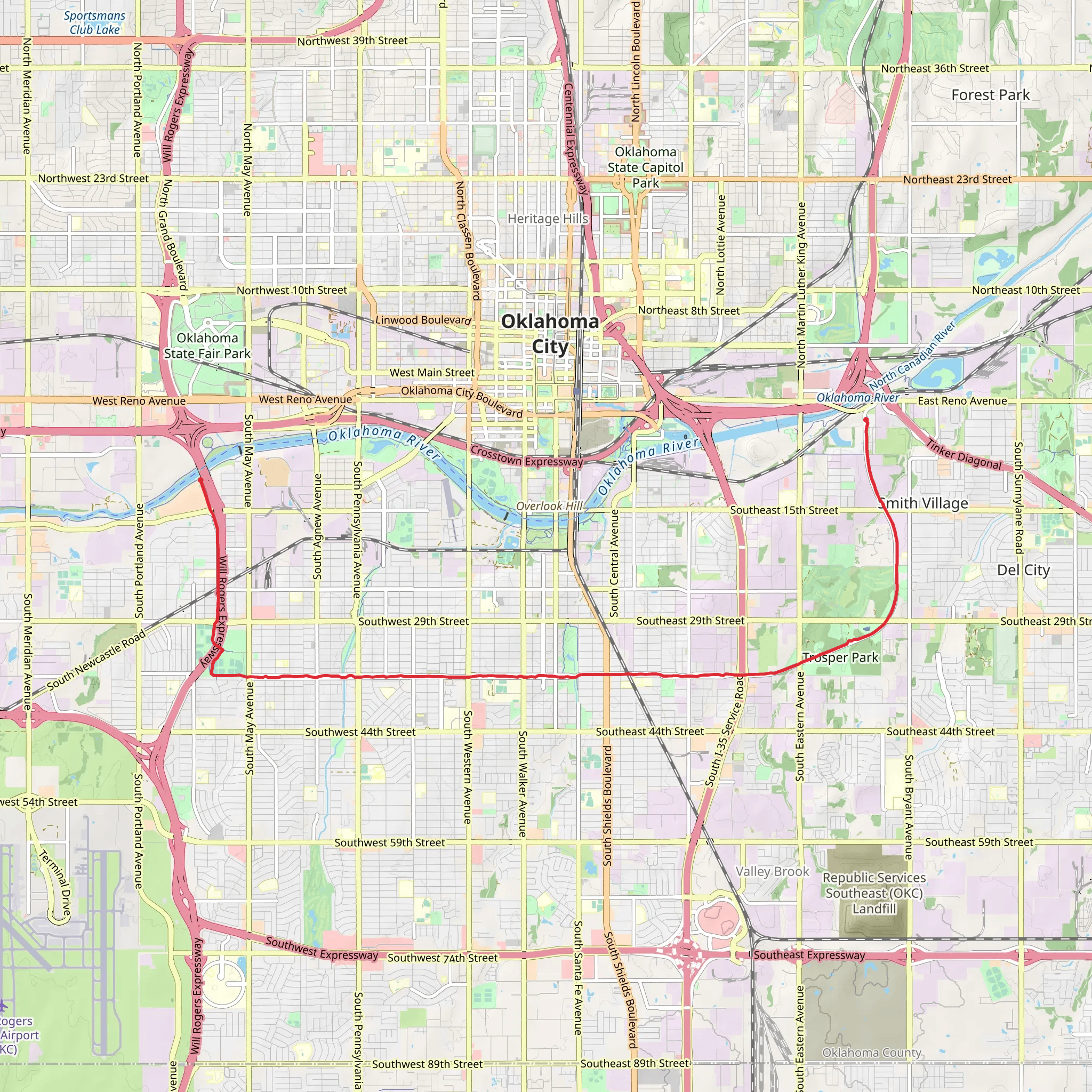 East Grand Trail mobile static map