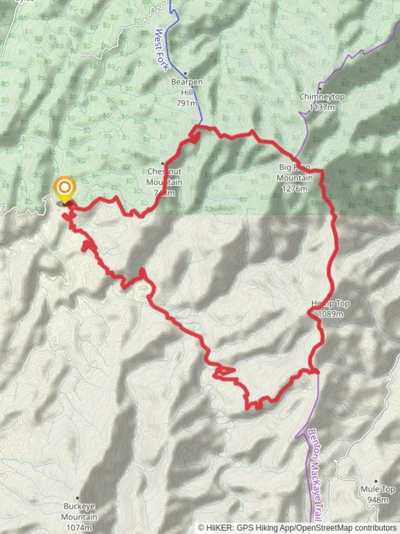 Big Frog Mountain, Hemp Top and Jacks River Loop Fannin County Geo