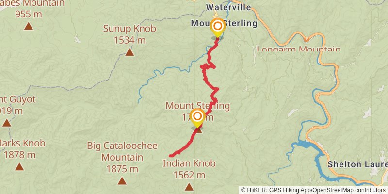 Big Creek Campground to Pretty Hollow Gap Trail via BMT stage 2 Map