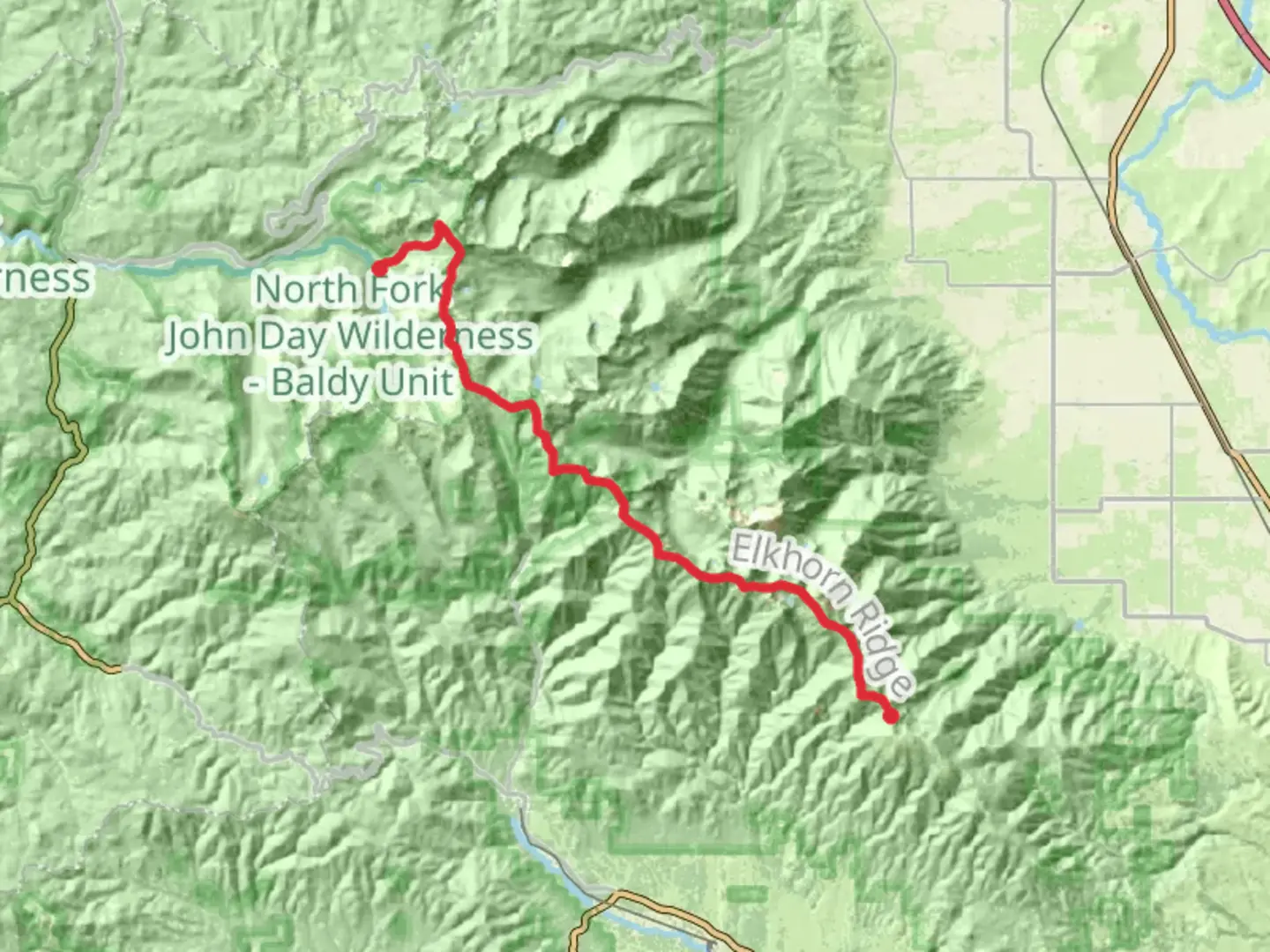 An image depicting the trail Elkhorn Crest Trail - Cunningham Saddle to Marble Pass and its surrounding area.