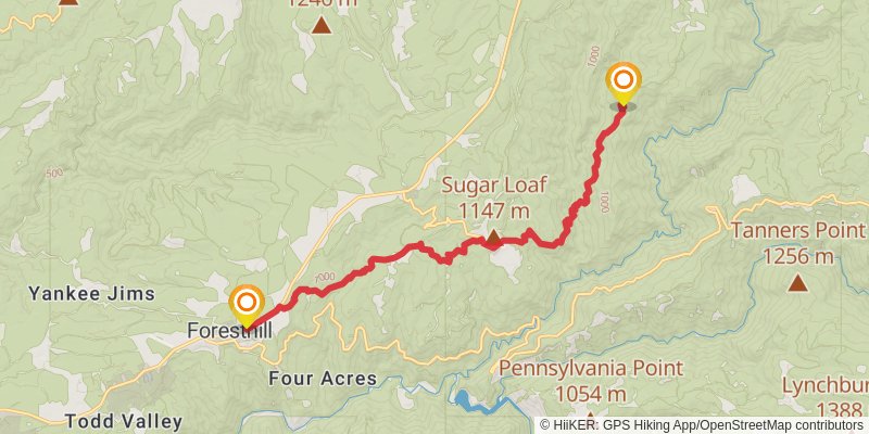Western States Endurance Run Trail stage 6 Map