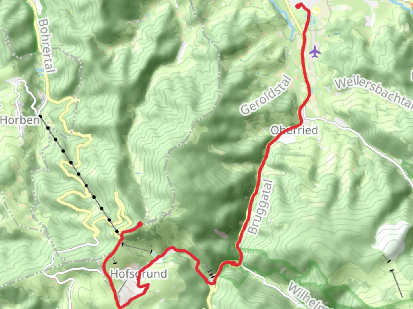 An image depicting the trail Kirchzarten to Schauinsland Walk and its surrounding area.