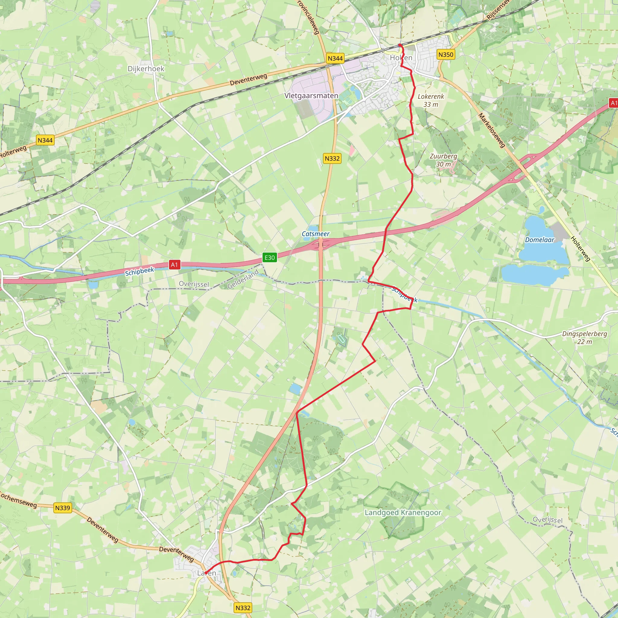 Holten to Laren via Het Paalhuus and Kasteel Verwolde mobile static map