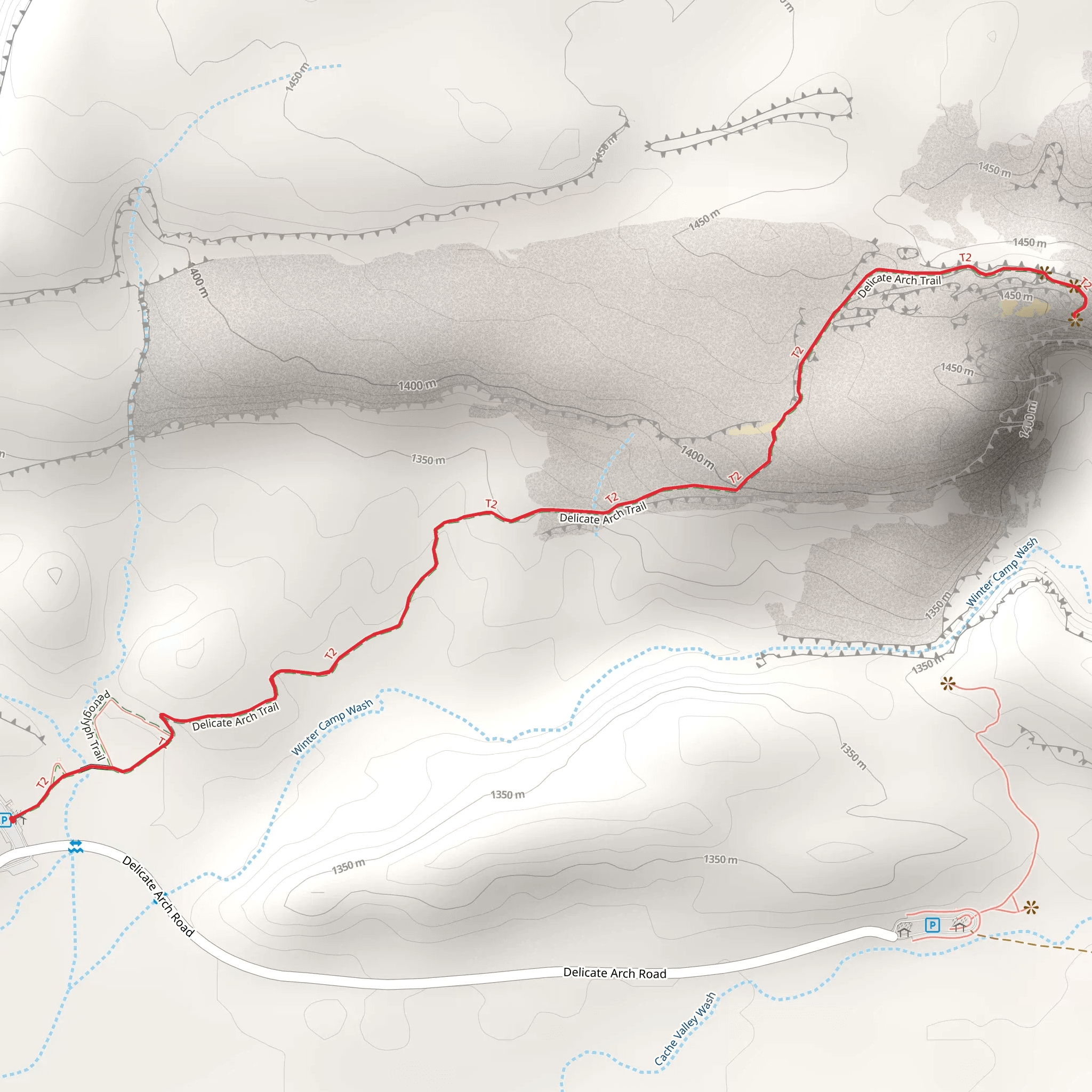 Delicate Arch Trail mobile static map