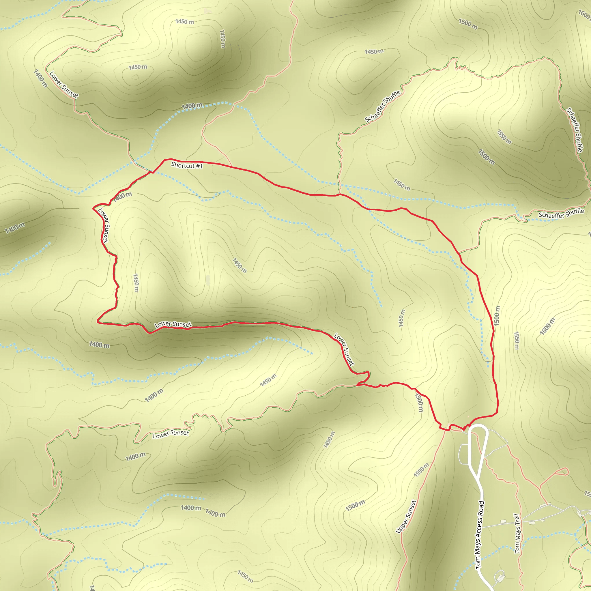 Lower Sunset Loop mobile static map
