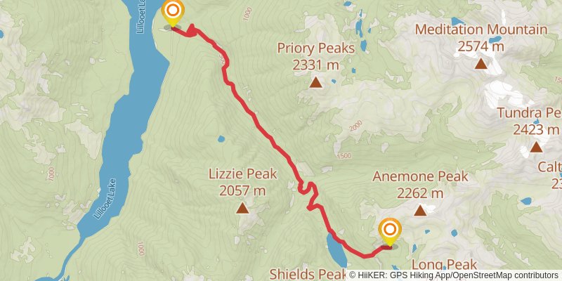 Stein Valley Traverse stage 6 Map