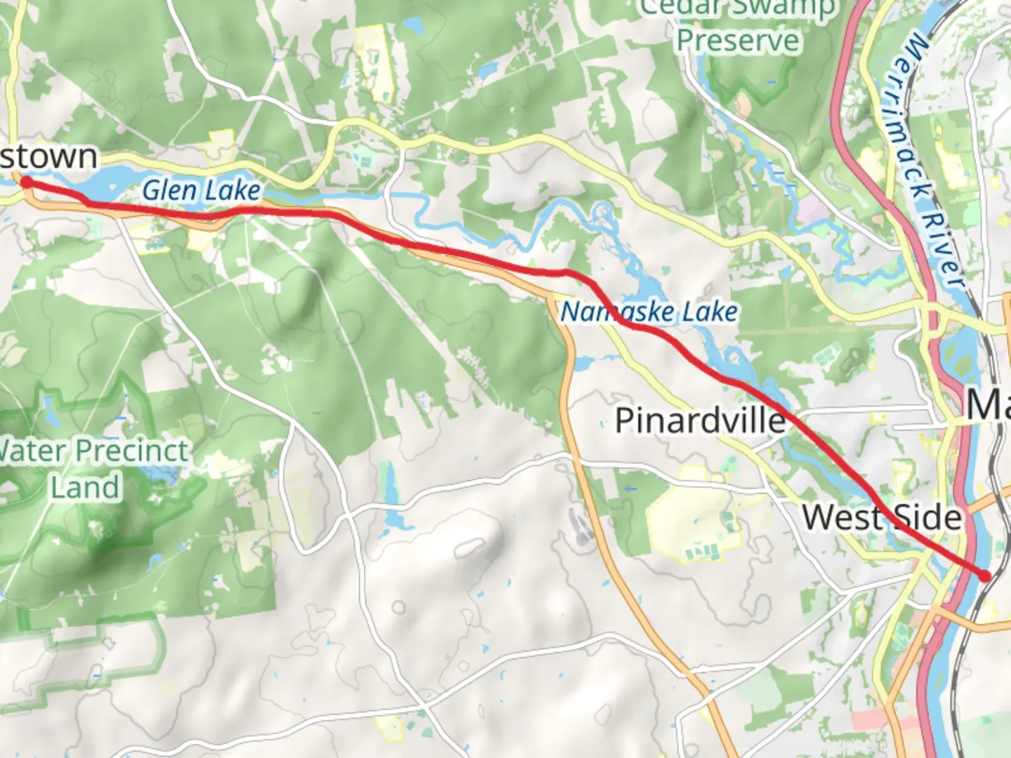 An image depicting the trail Goffstown Rail and Piscataquog Trail and its surrounding area.