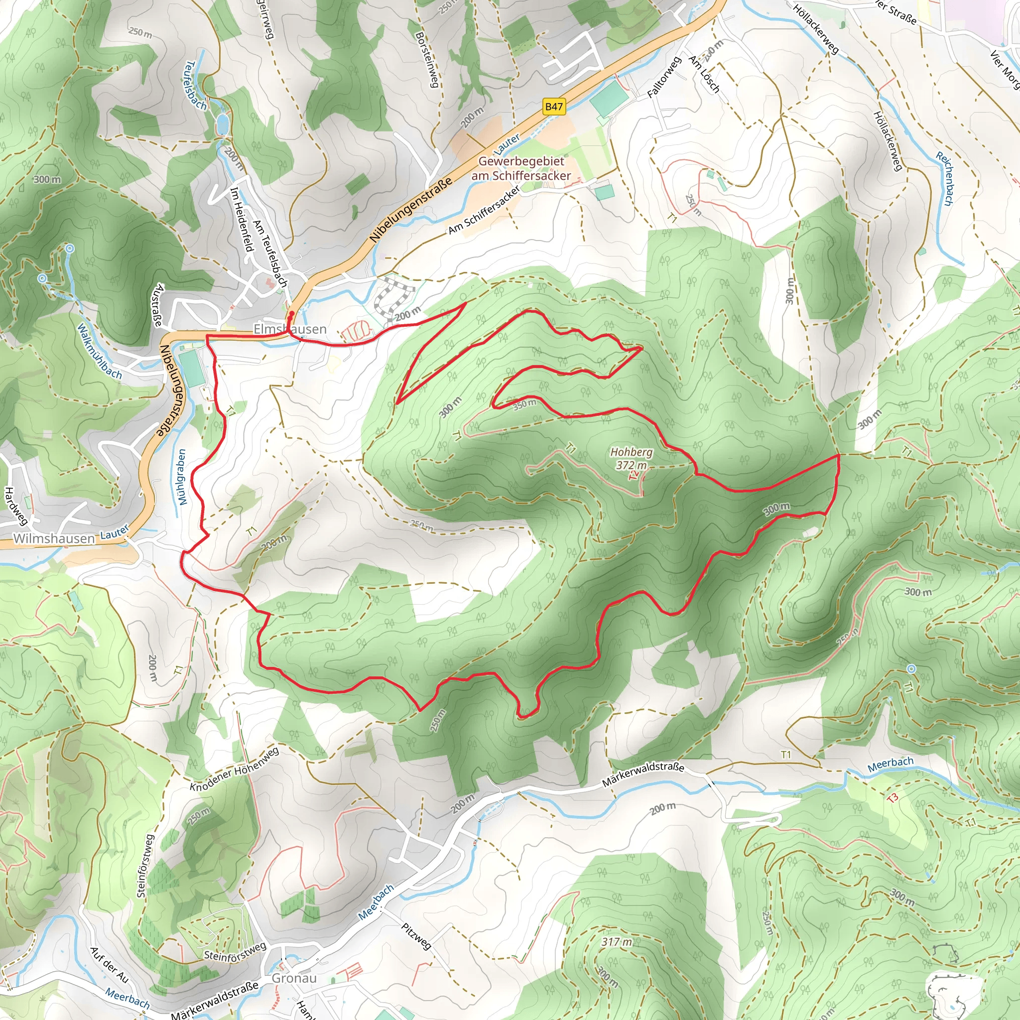 Elmshausen Loop mobile static map