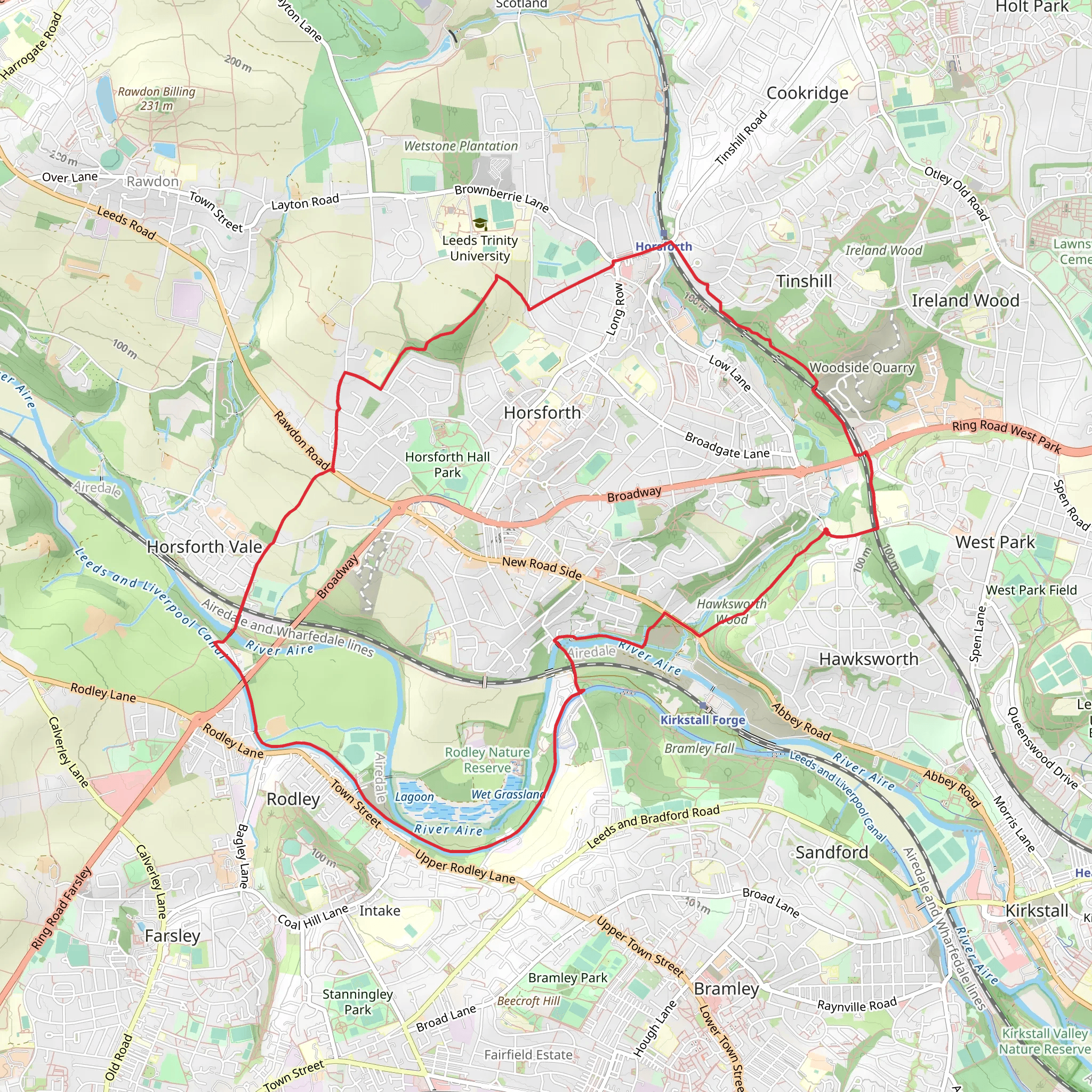 Horsforth and Rodley Walk mobile static map