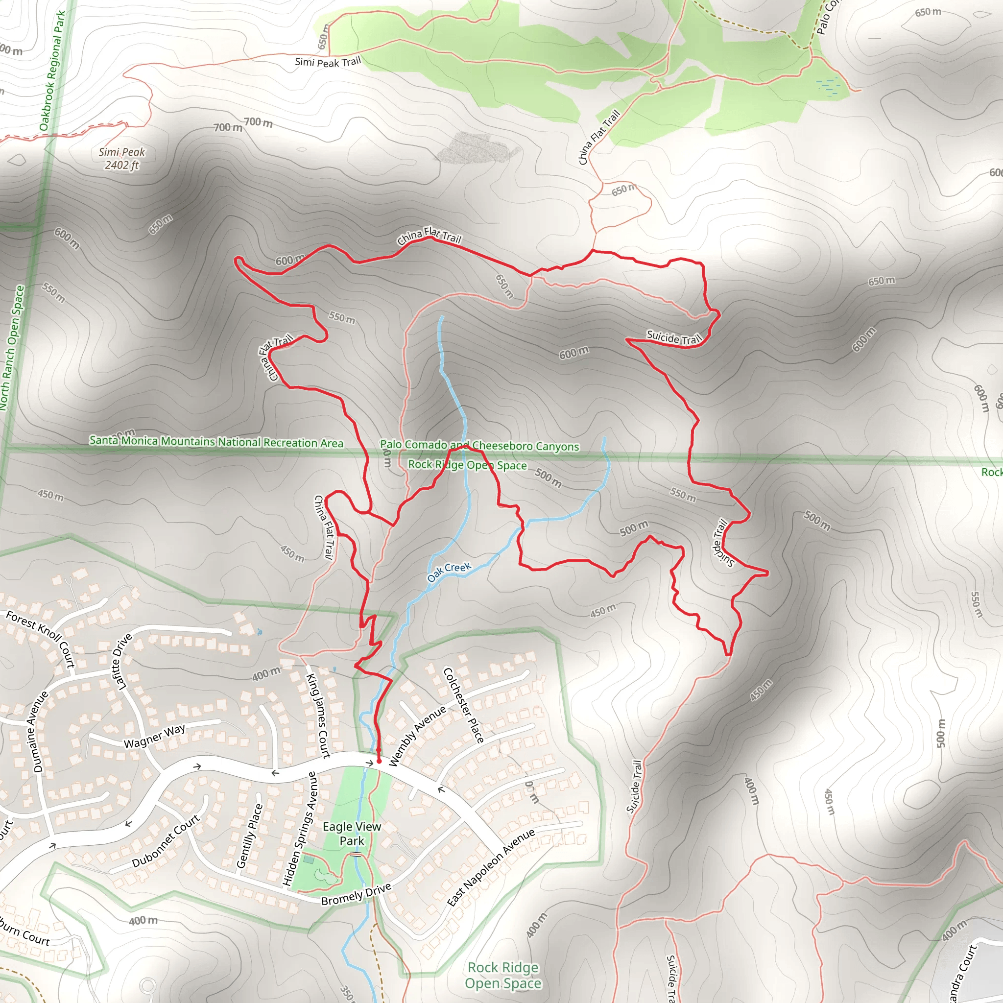China Flat Loop Trail mobile static map
