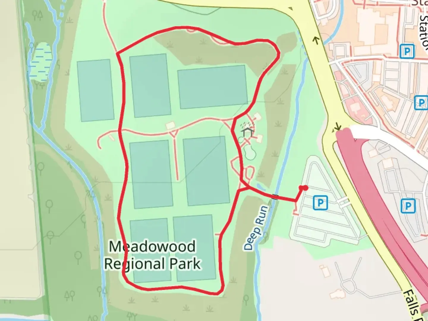 An image depicting the trail Meadowood Regional Park Loop and its surrounding area.