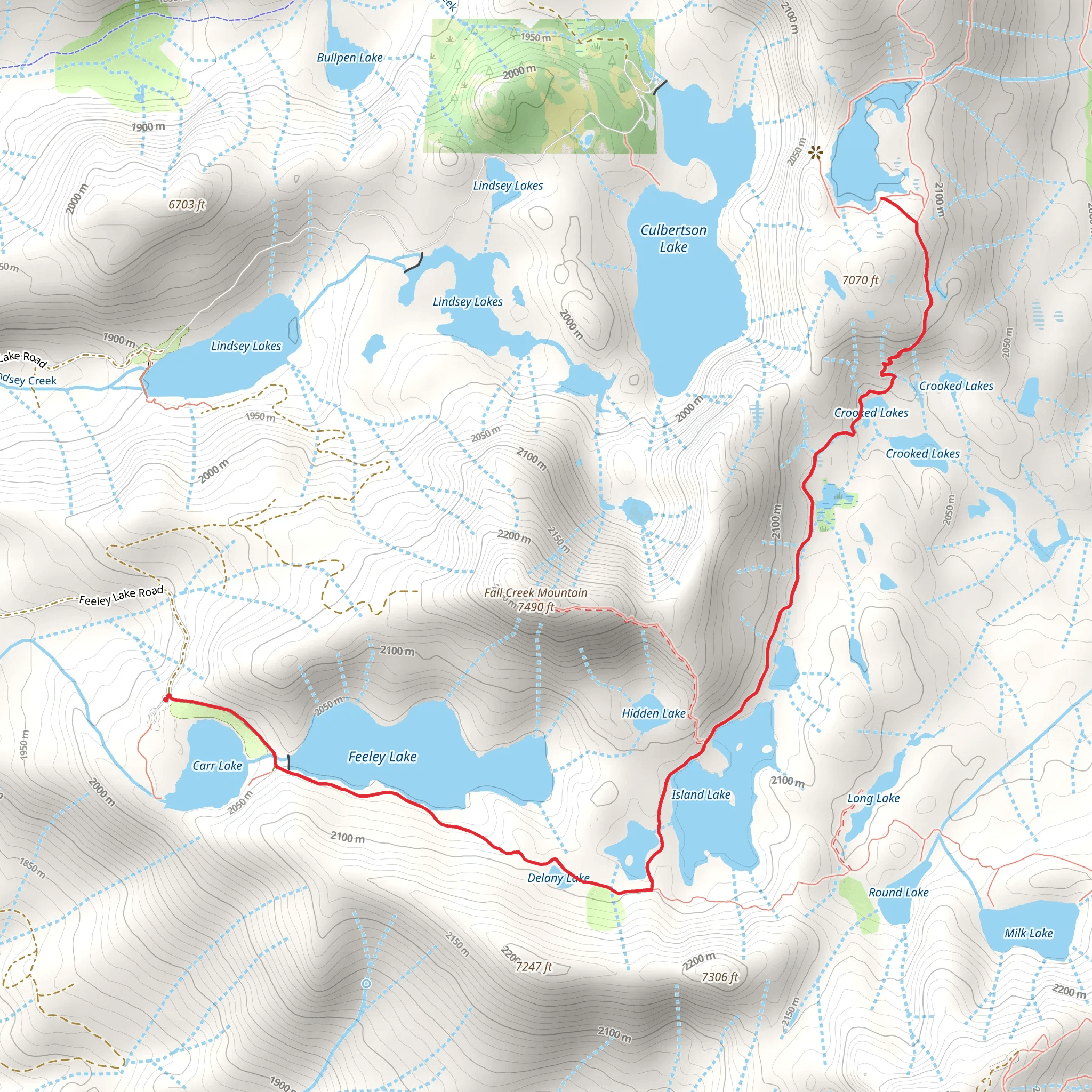 Carr Lake, Feeley Lake and Penner Lake mobile static map