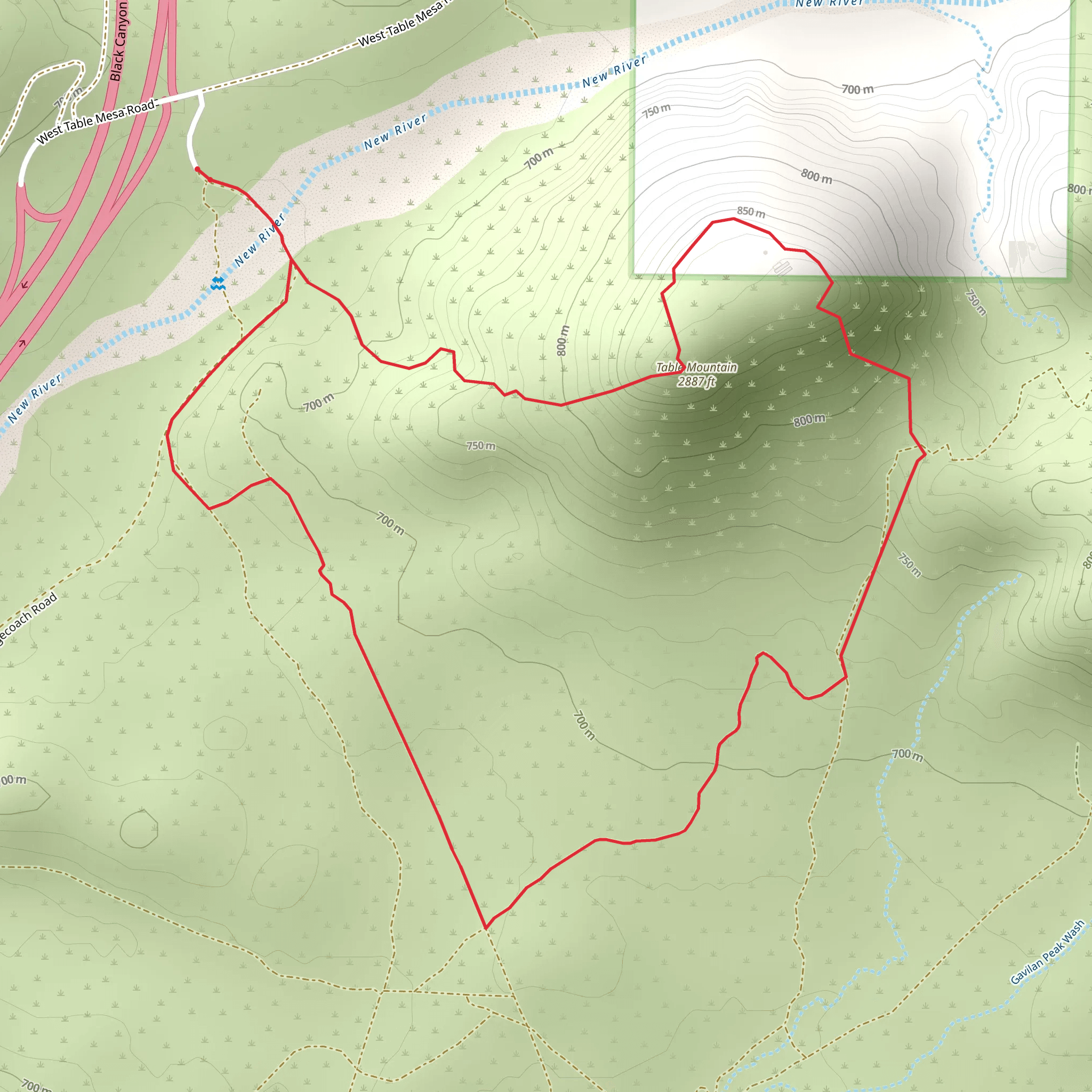 Table Mountain and New River mobile static map