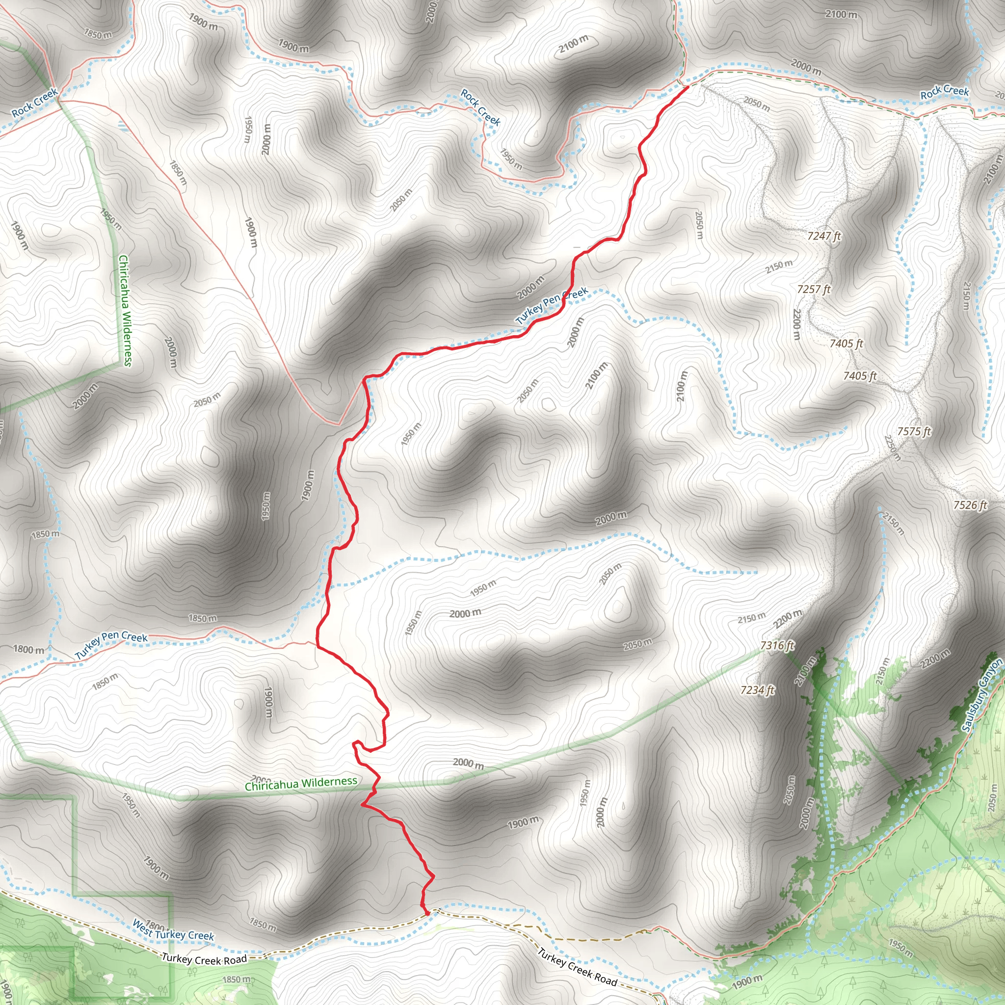 Turkey Pen Trail mobile static map